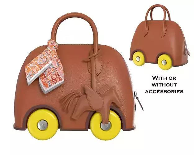 Hermes Mini Bolide Bag On Wheels Brown