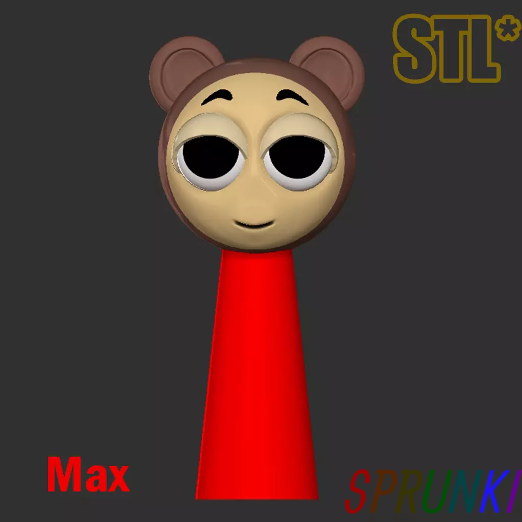 Sprunki Incredibox Max monke STL 3D Character Fanart 3D print model