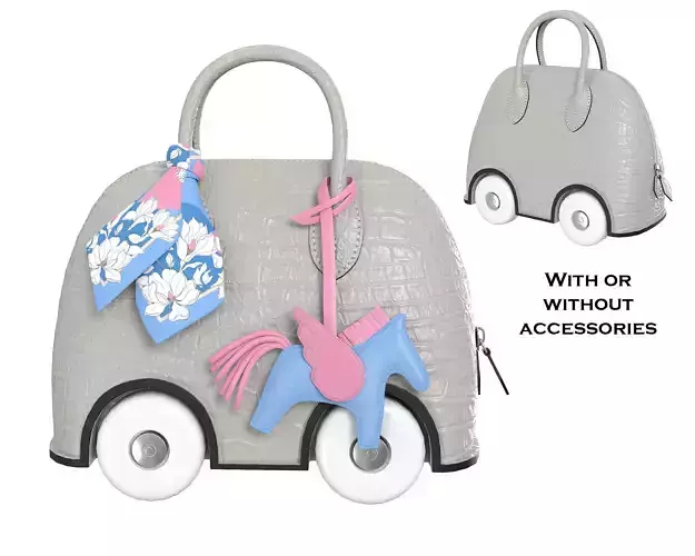 Hermes Mini Bolide Bag On Wheels Gray Crocodile