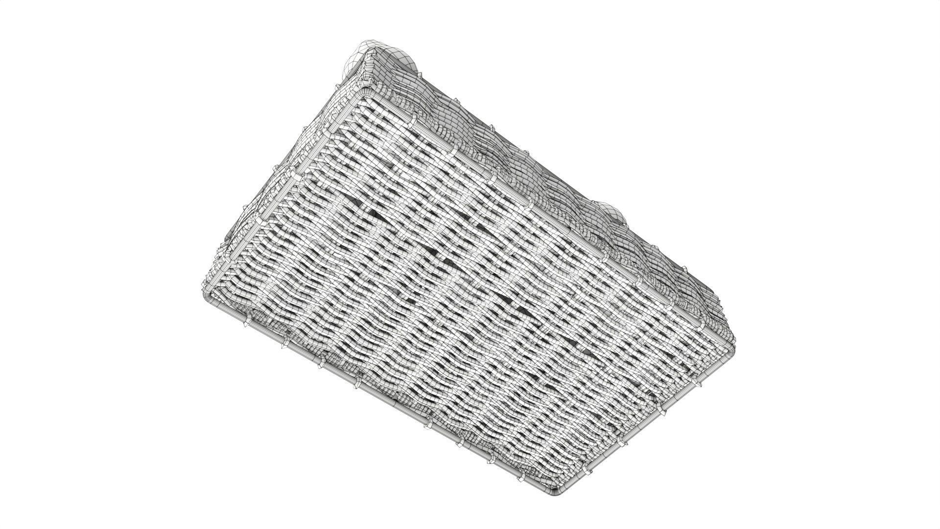 Black radish in tray with price tag Low-poly 3D model_8