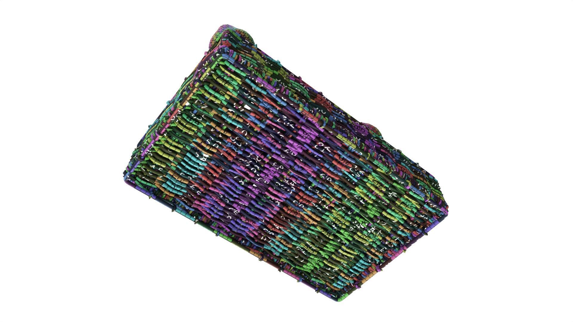 Black radish in tray with price tag Low-poly 3D model_10