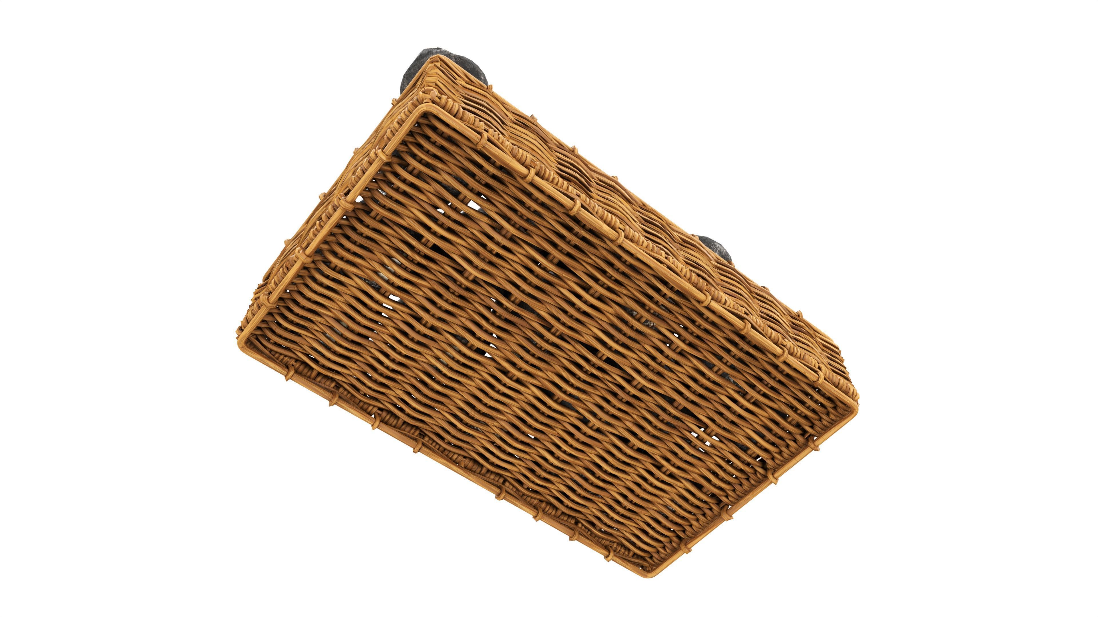 Black radish in tray with price tag Low-poly 3D model_4