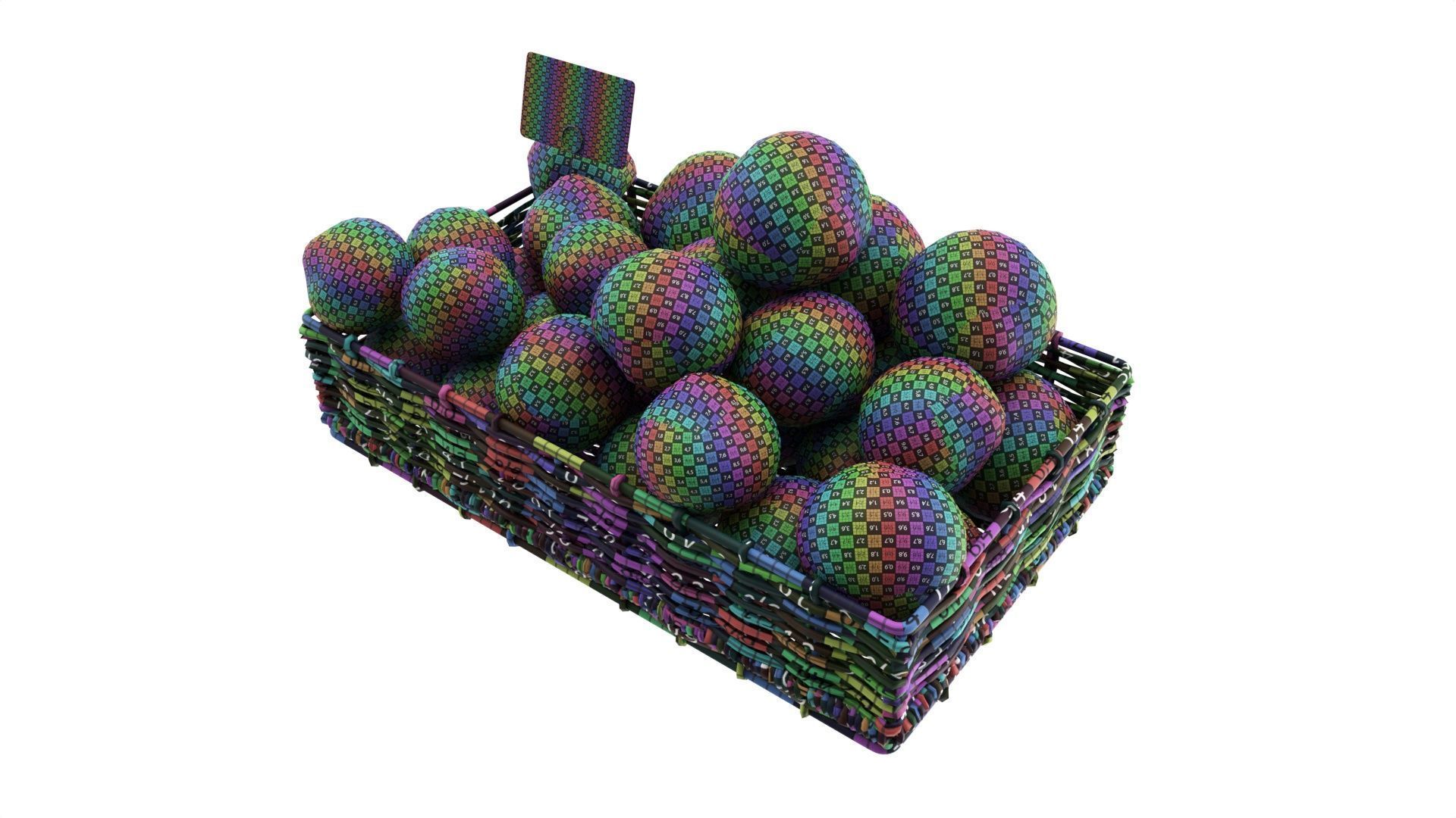 Black radish in tray with price tag Low-poly 3D model_9