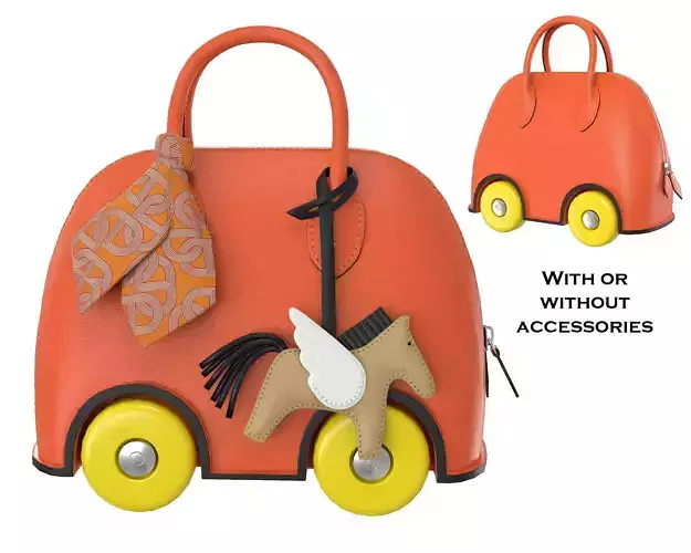 Hermes Mini Bolide Bag On Wheels Orange