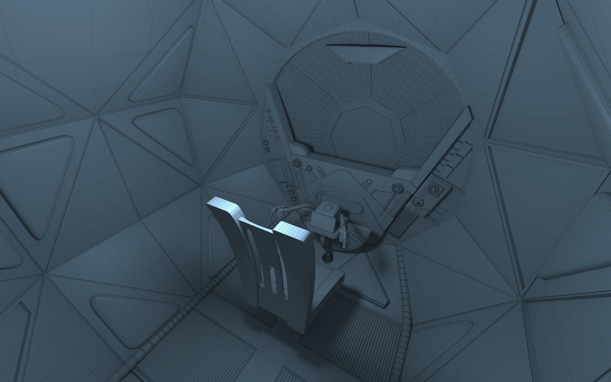 TIE interceptor Star Wars 3D model_18