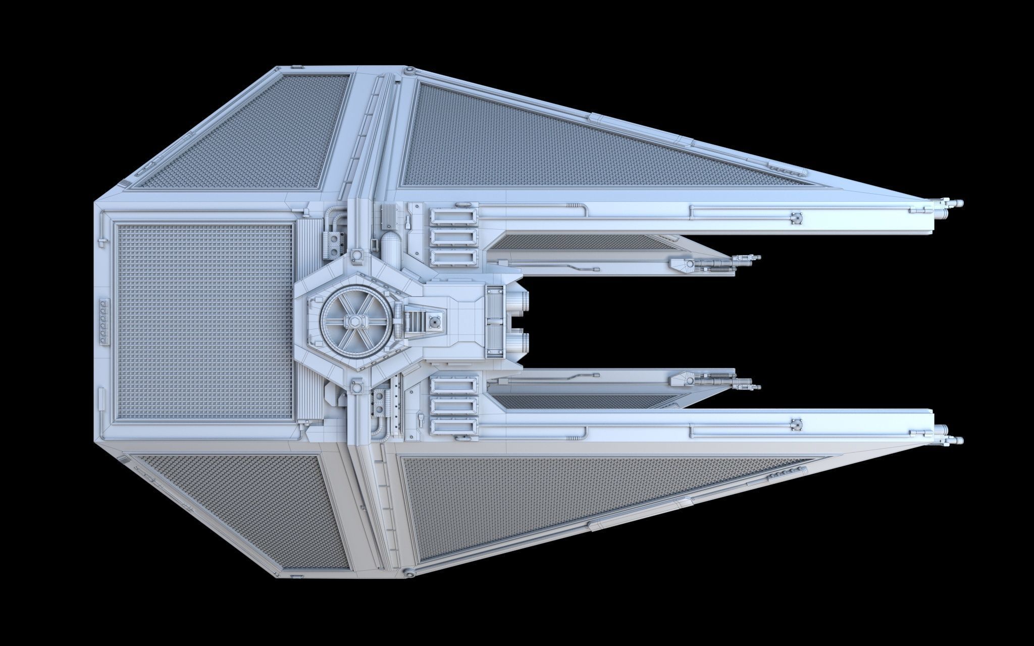 TIE interceptor Star Wars 3D model_13