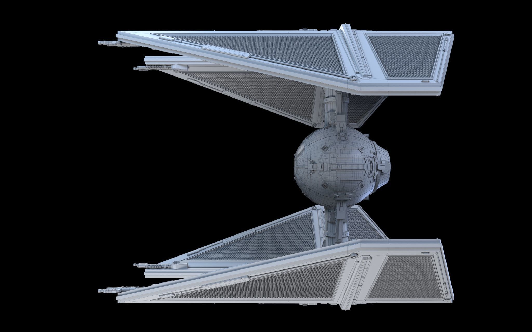TIE interceptor Star Wars 3D model_16