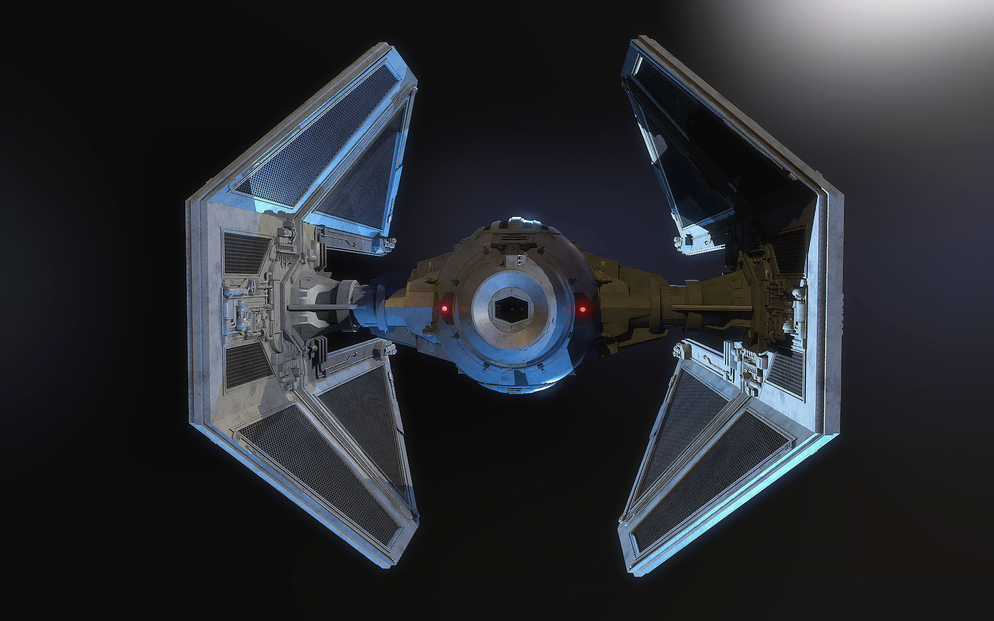 TIE interceptor Star Wars 3D model_3