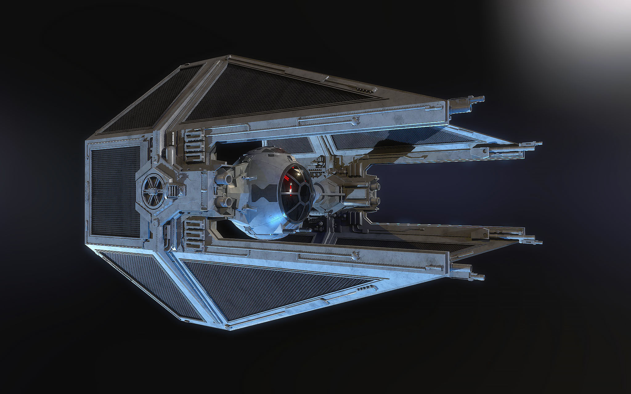 TIE interceptor Star Wars 3D model_1