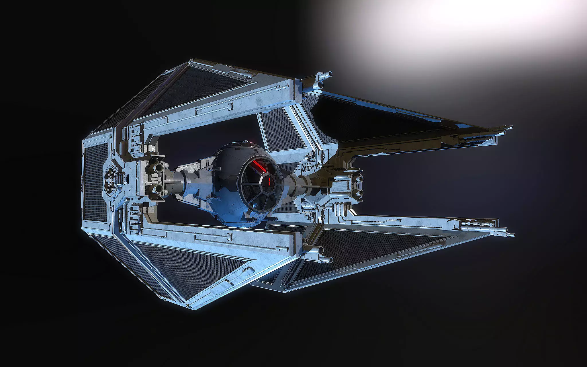 TIE interceptor Star Wars 3D model_0