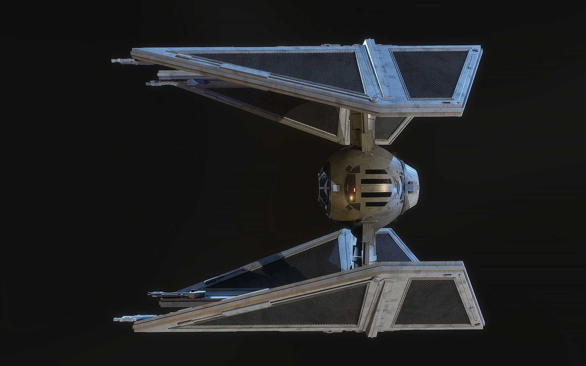 TIE interceptor Star Wars 3D model_6