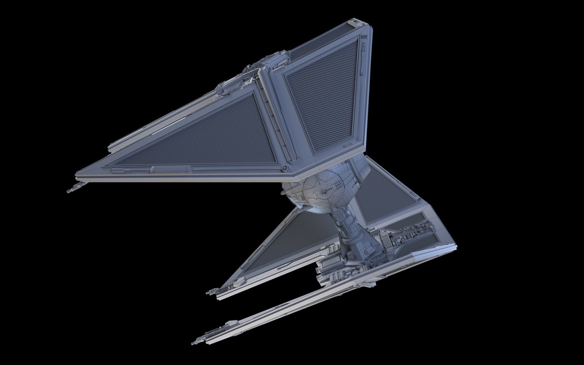 TIE interceptor Star Wars 3D model_17
