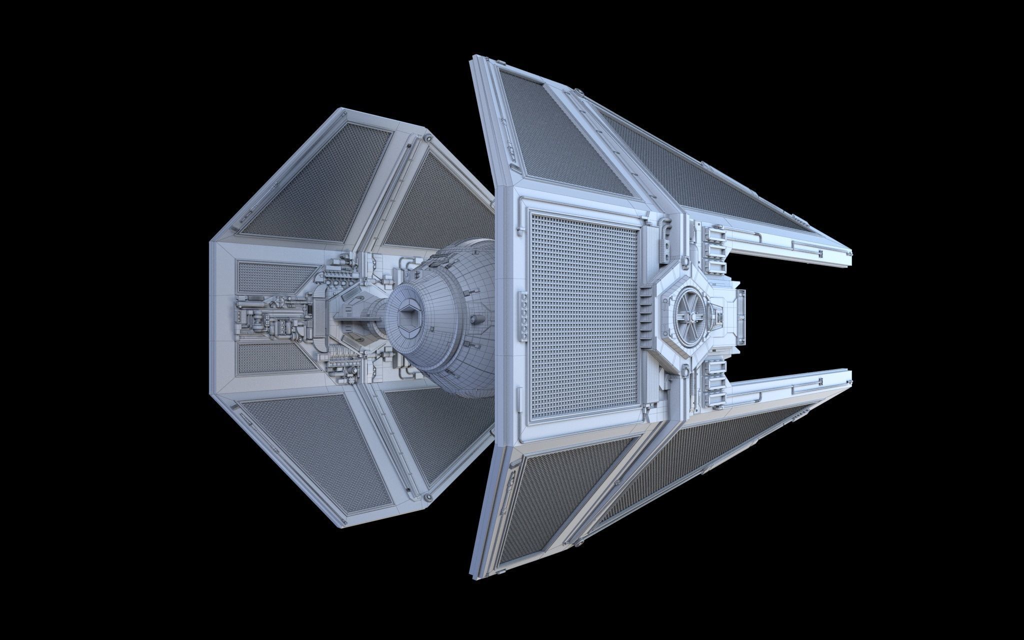 TIE interceptor Star Wars 3D model_14