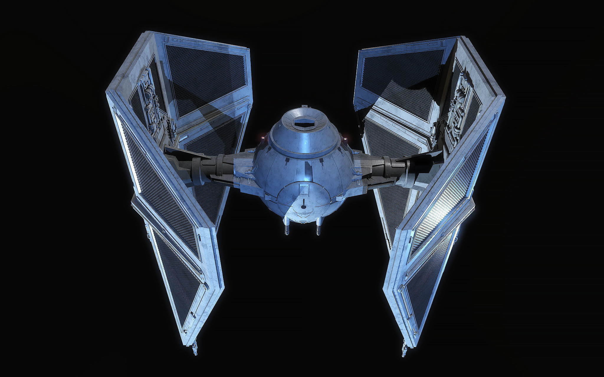 TIE interceptor Star Wars 3D model_4