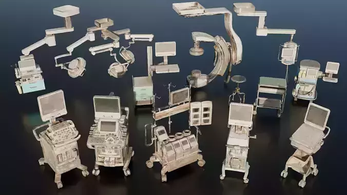 11 Abandoned Medical Equipment Asset Pack