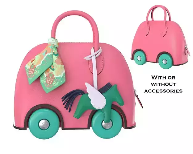 3D model Hermes Mini Bolide Bag On Wheels Pink VR / AR / low