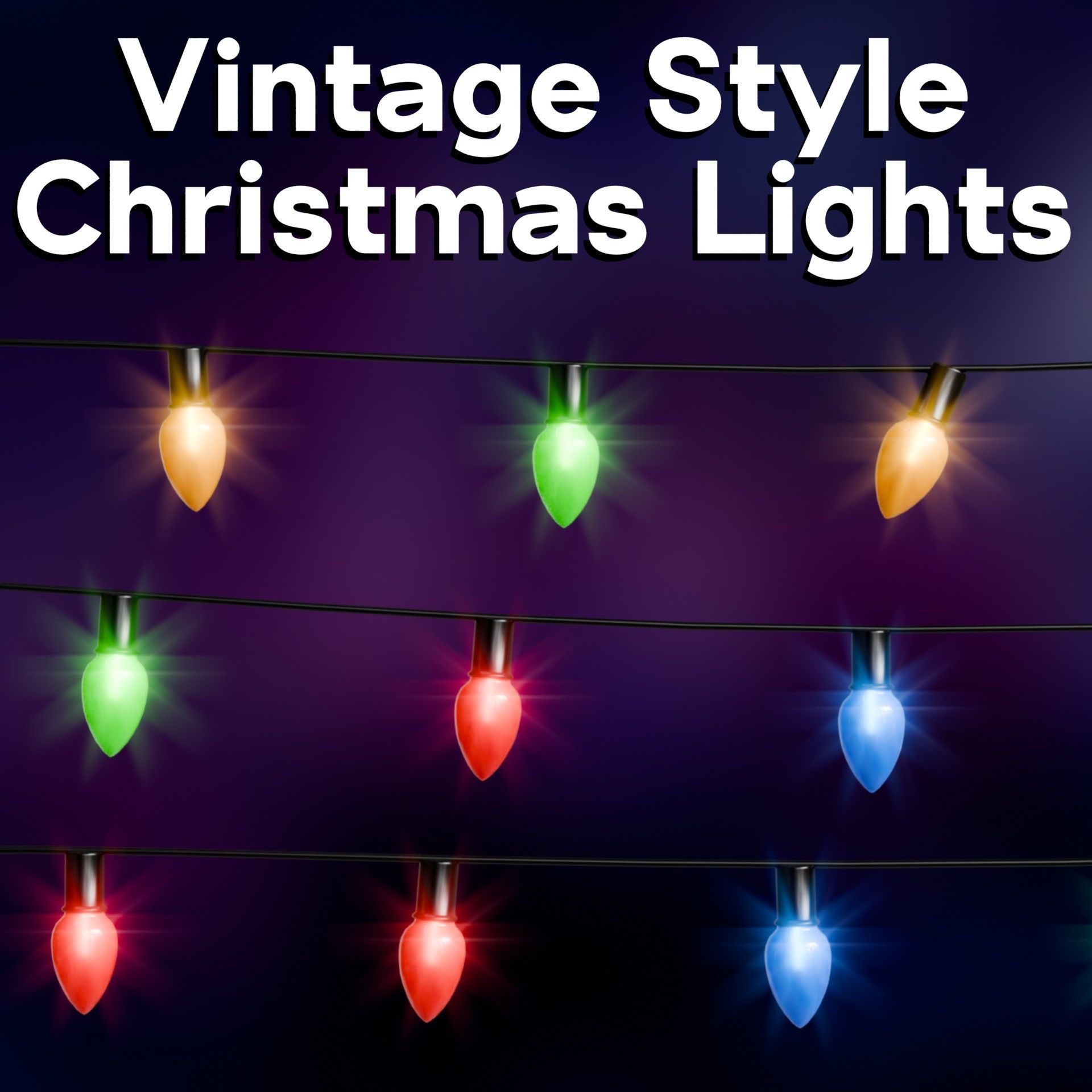 Vintage Style Christmas Lights - Geometry Nodes Blender 3D model_12