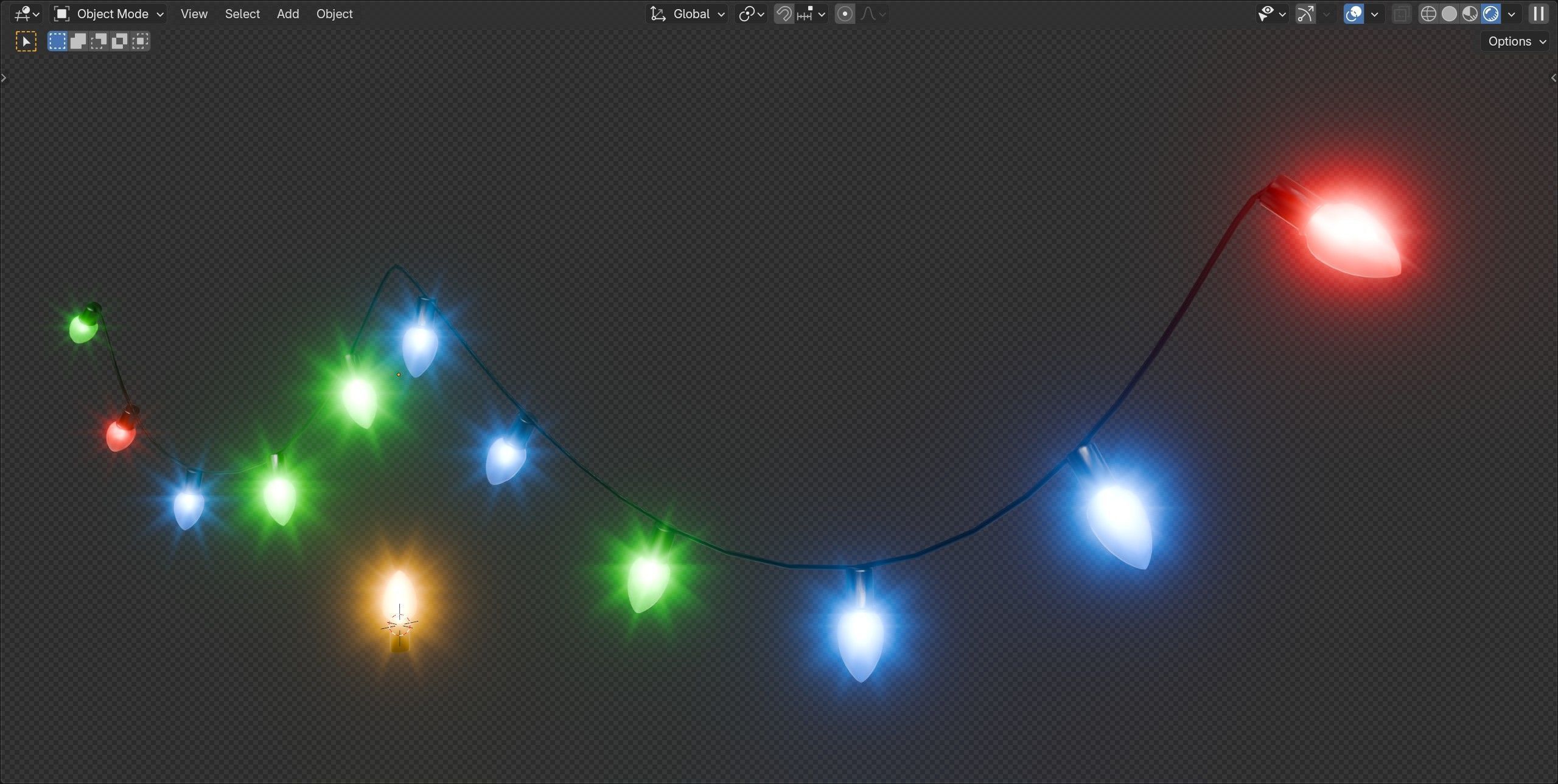 Vintage Style Christmas Lights - Geometry Nodes Blender 3D model_11