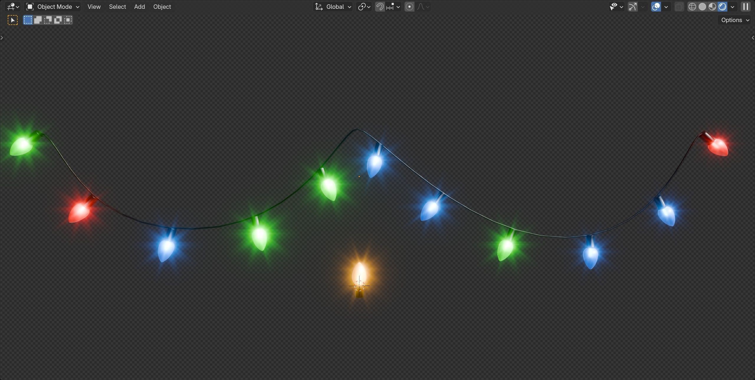 Vintage Style Christmas Lights - Geometry Nodes Blender 3D model_10