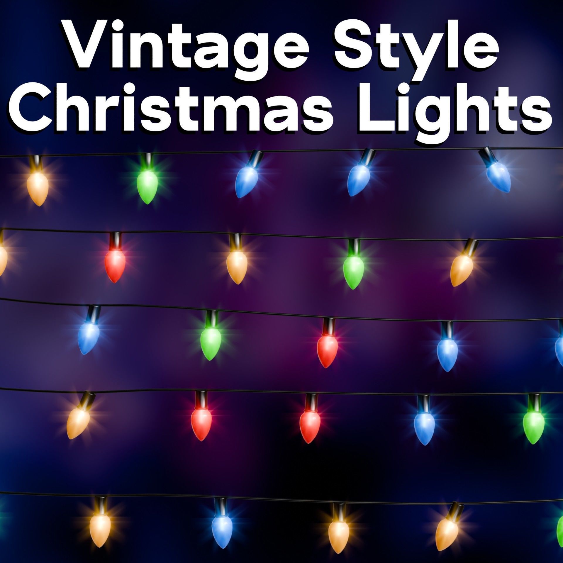 Vintage Style Christmas Lights - Geometry Nodes Blender 3D model_13