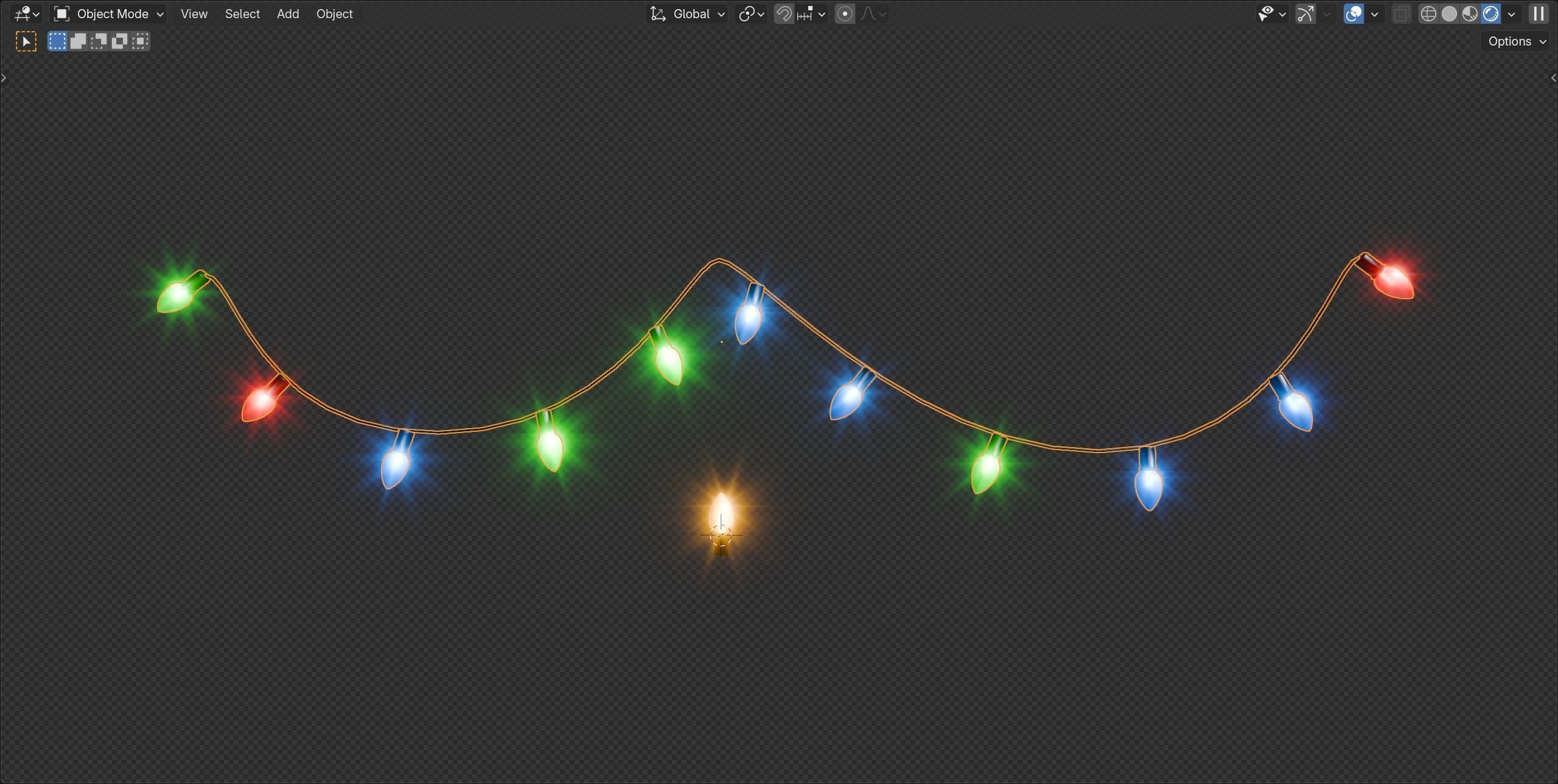 Vintage Style Christmas Lights - Geometry Nodes Blender 3D model_7