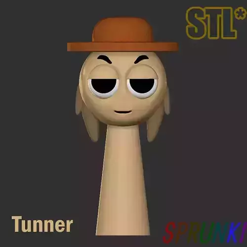 Sprunki Incredibox Tunner STL 3D Character Fanart 3D print model