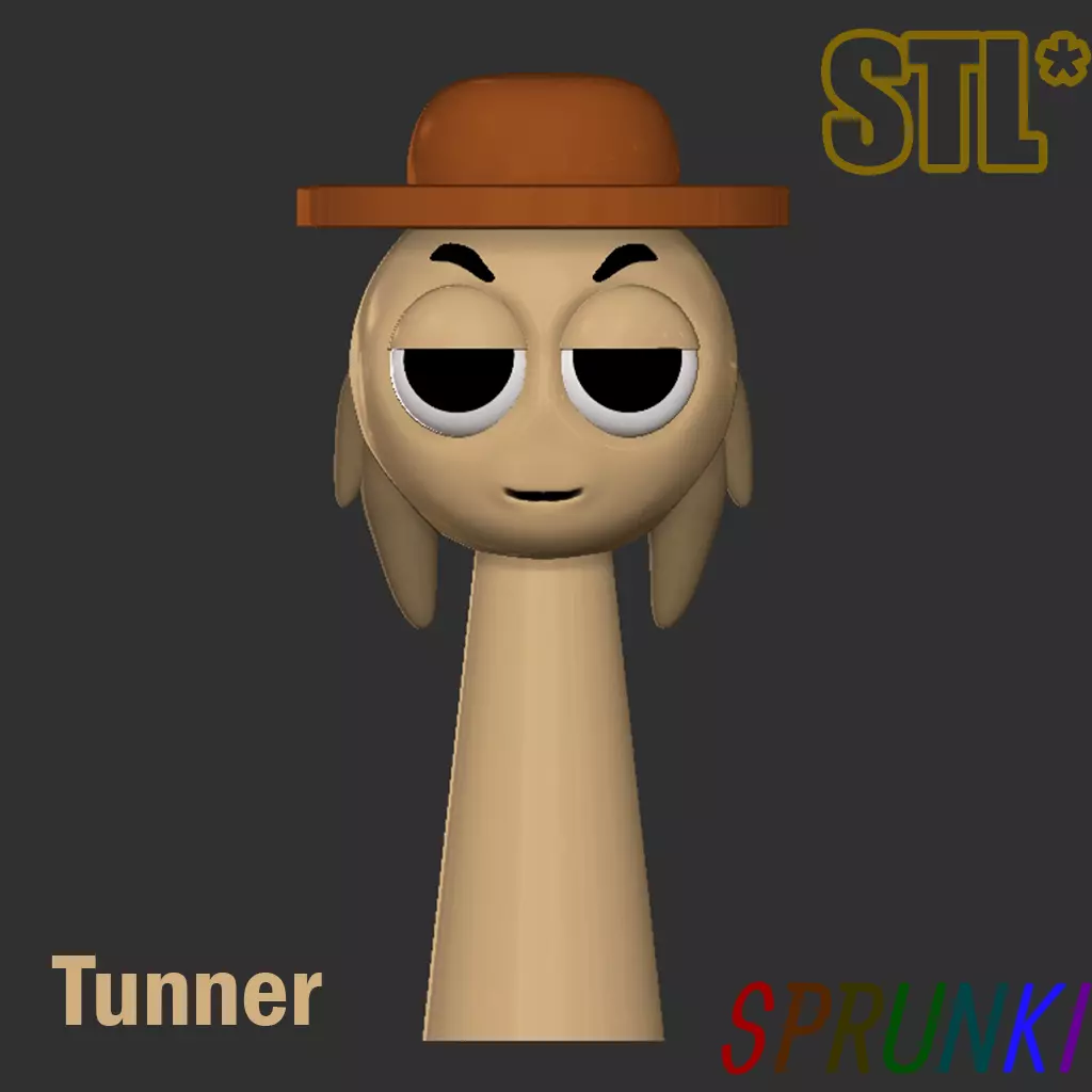 Sprunki Incredibox Tunner STL 3D Character Fanart 3D print model