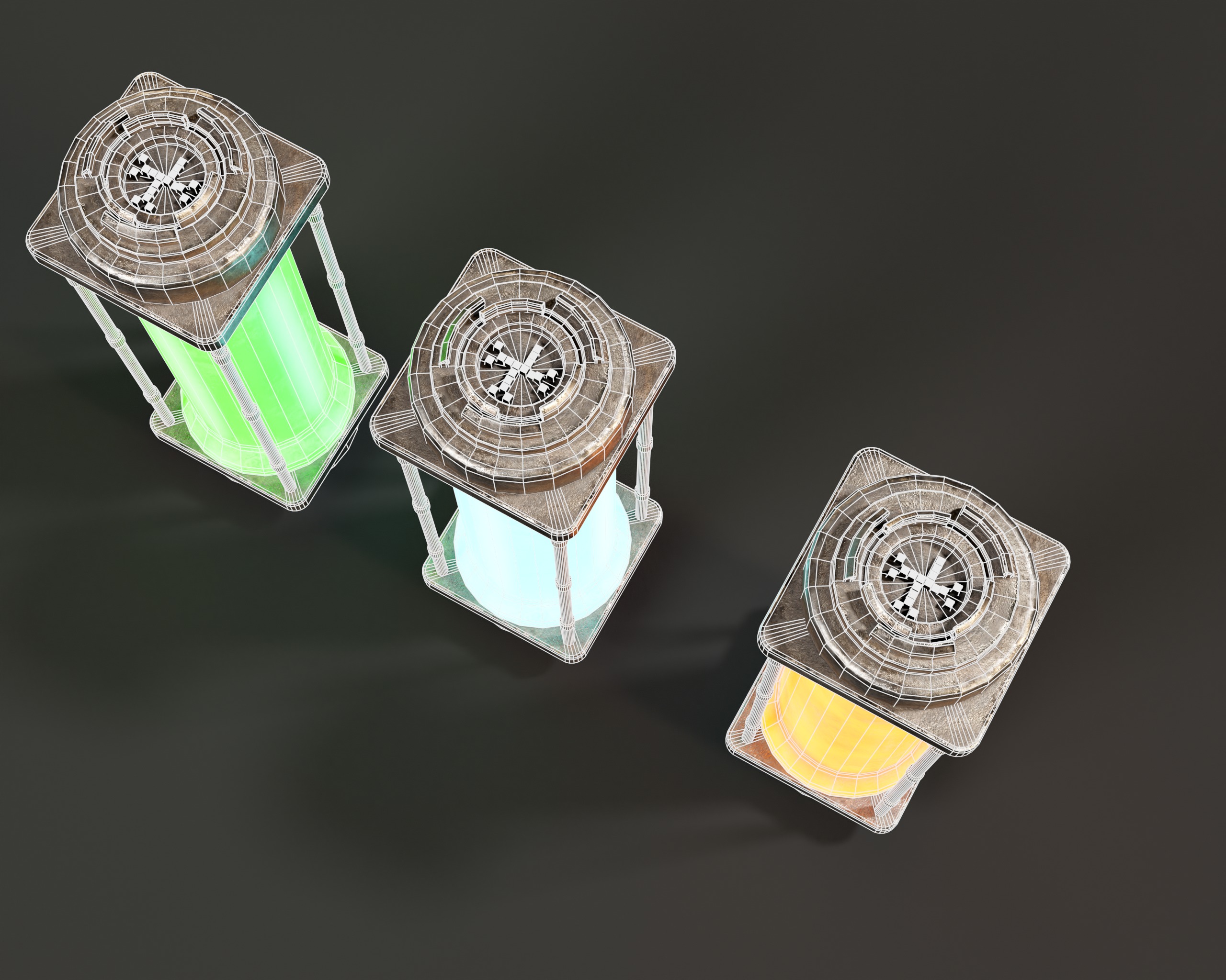 Sci-Fi Power Cells Low-poly 3D model_11