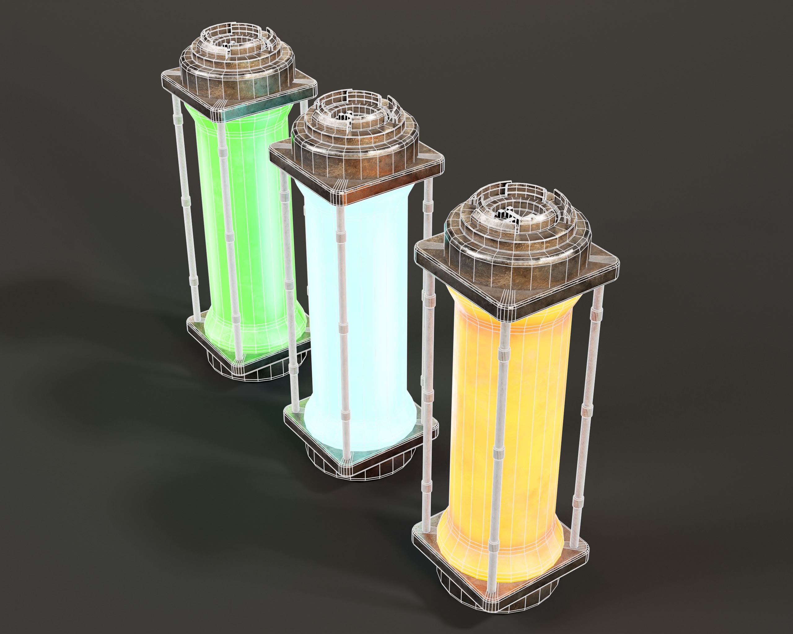 Sci-Fi Power Cells Low-poly 3D model_9