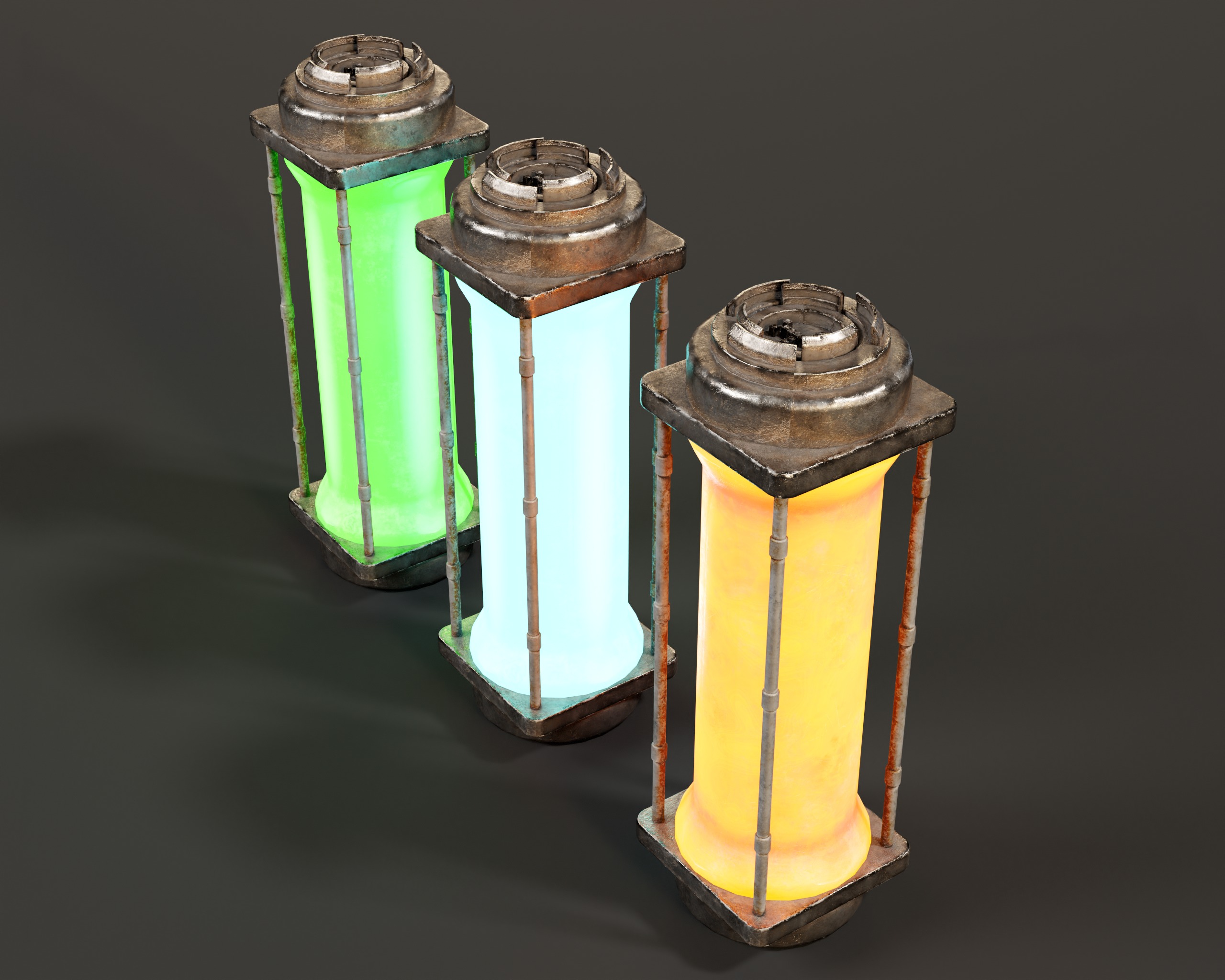 Sci-Fi Power Cells Low-poly 3D model_8