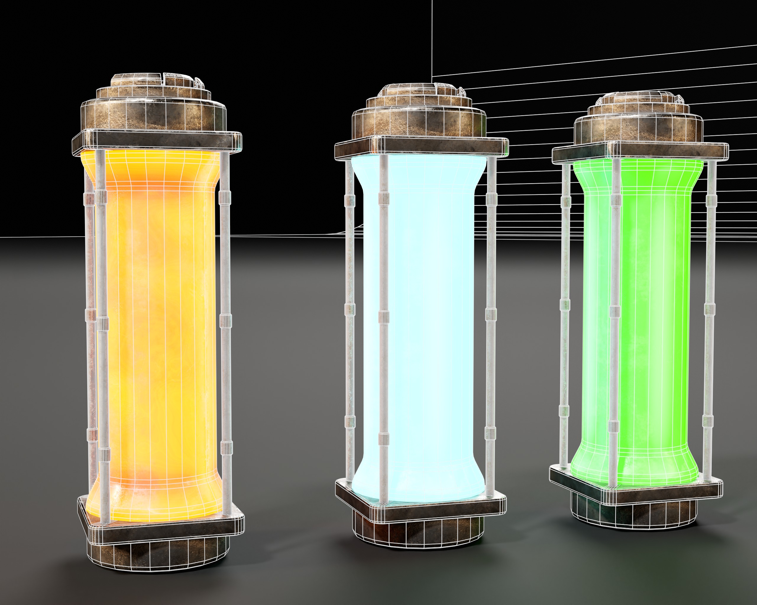 Sci-Fi Power Cells Low-poly 3D model_3