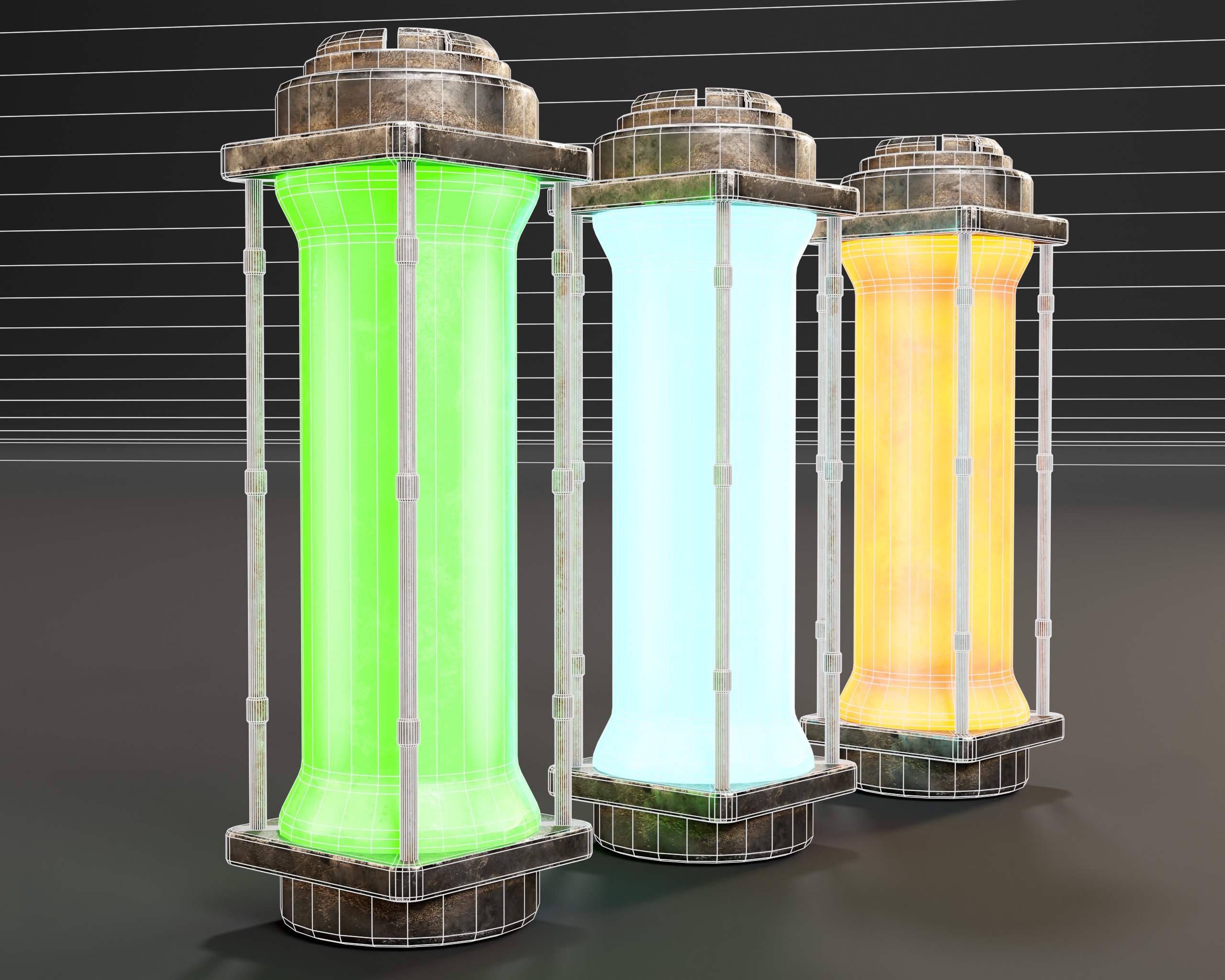 Sci-Fi Power Cells Low-poly 3D model_15