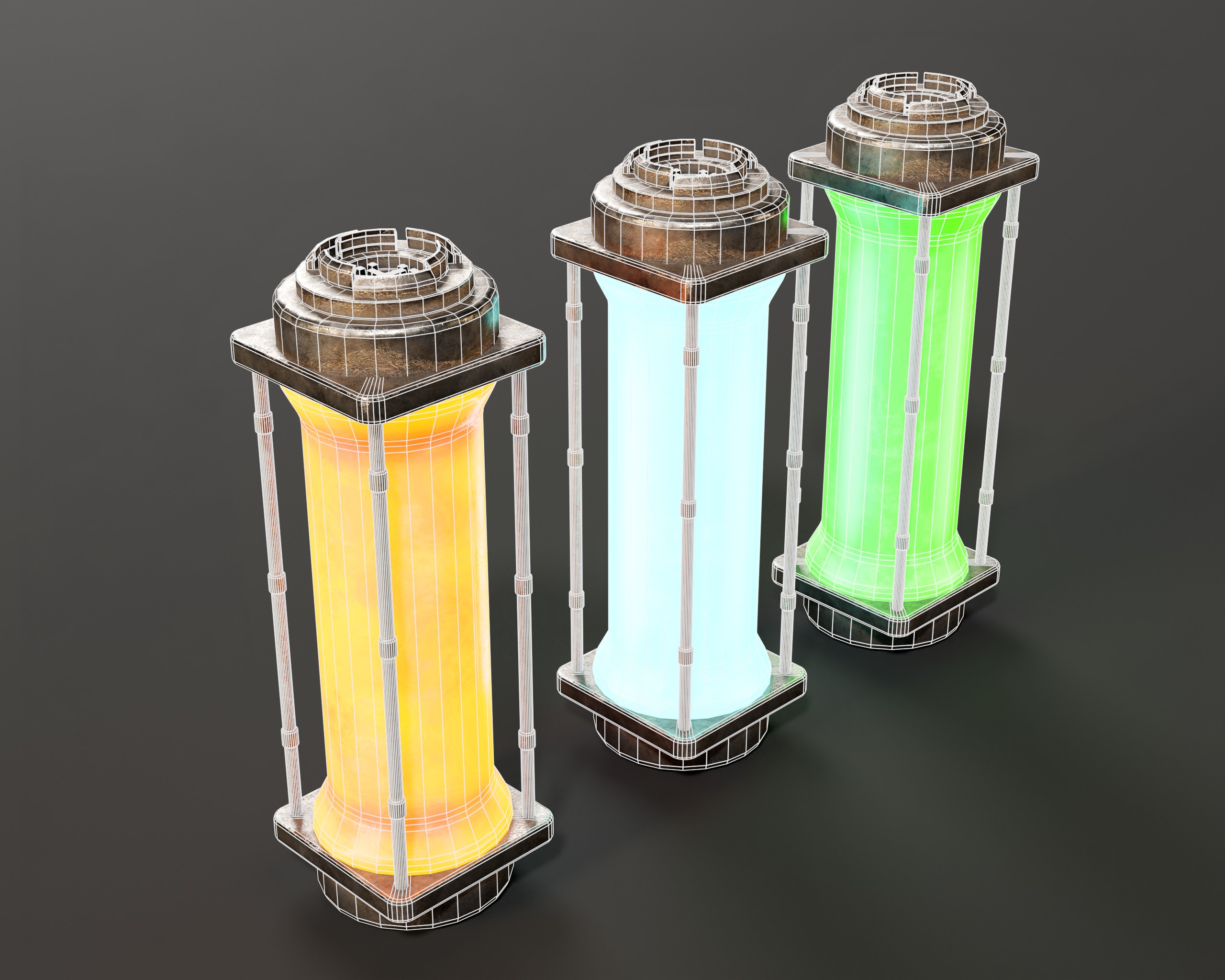 Sci-Fi Power Cells Low-poly 3D model_5