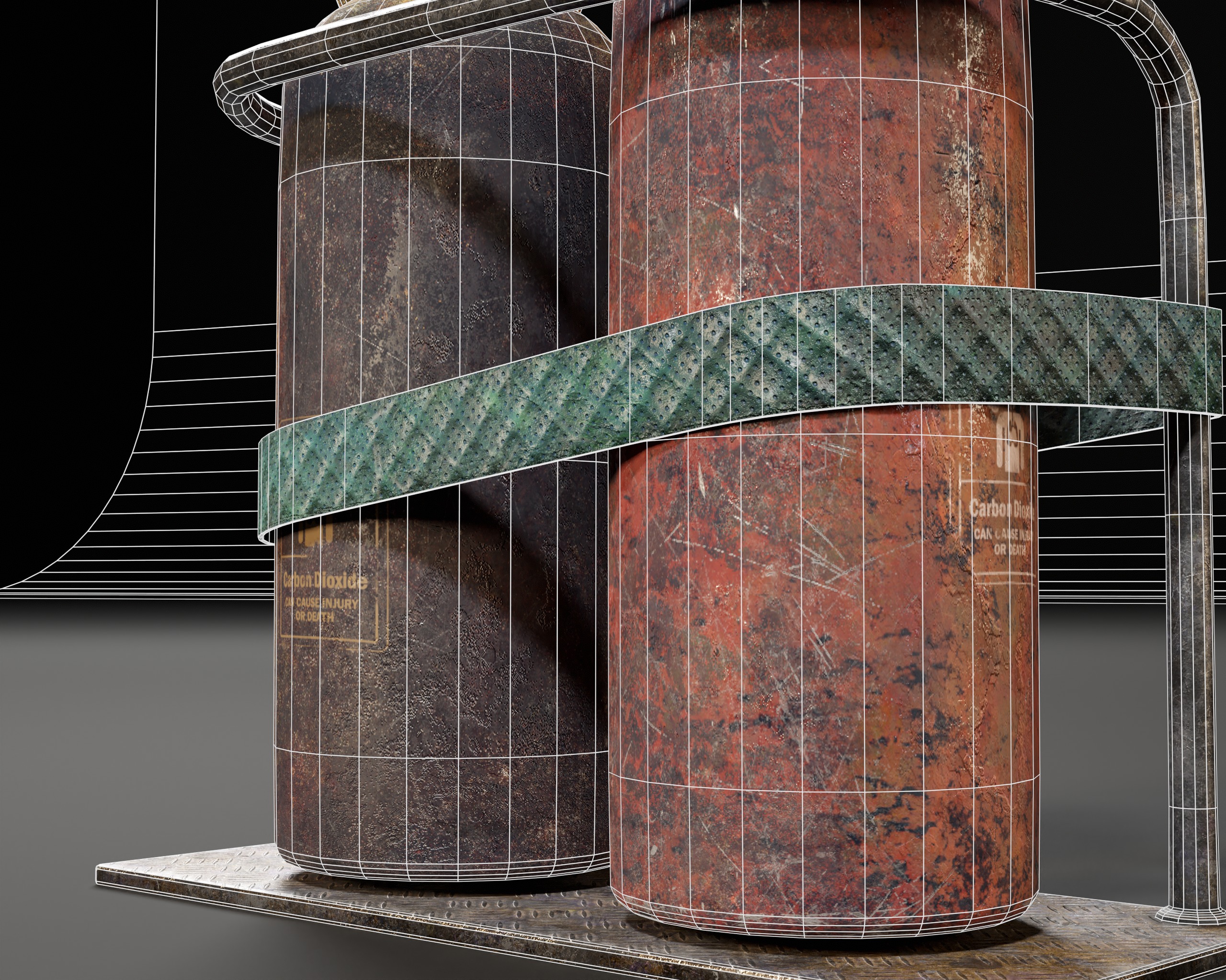 Sci-Fi C02 Canisters Low-poly 3D model_15