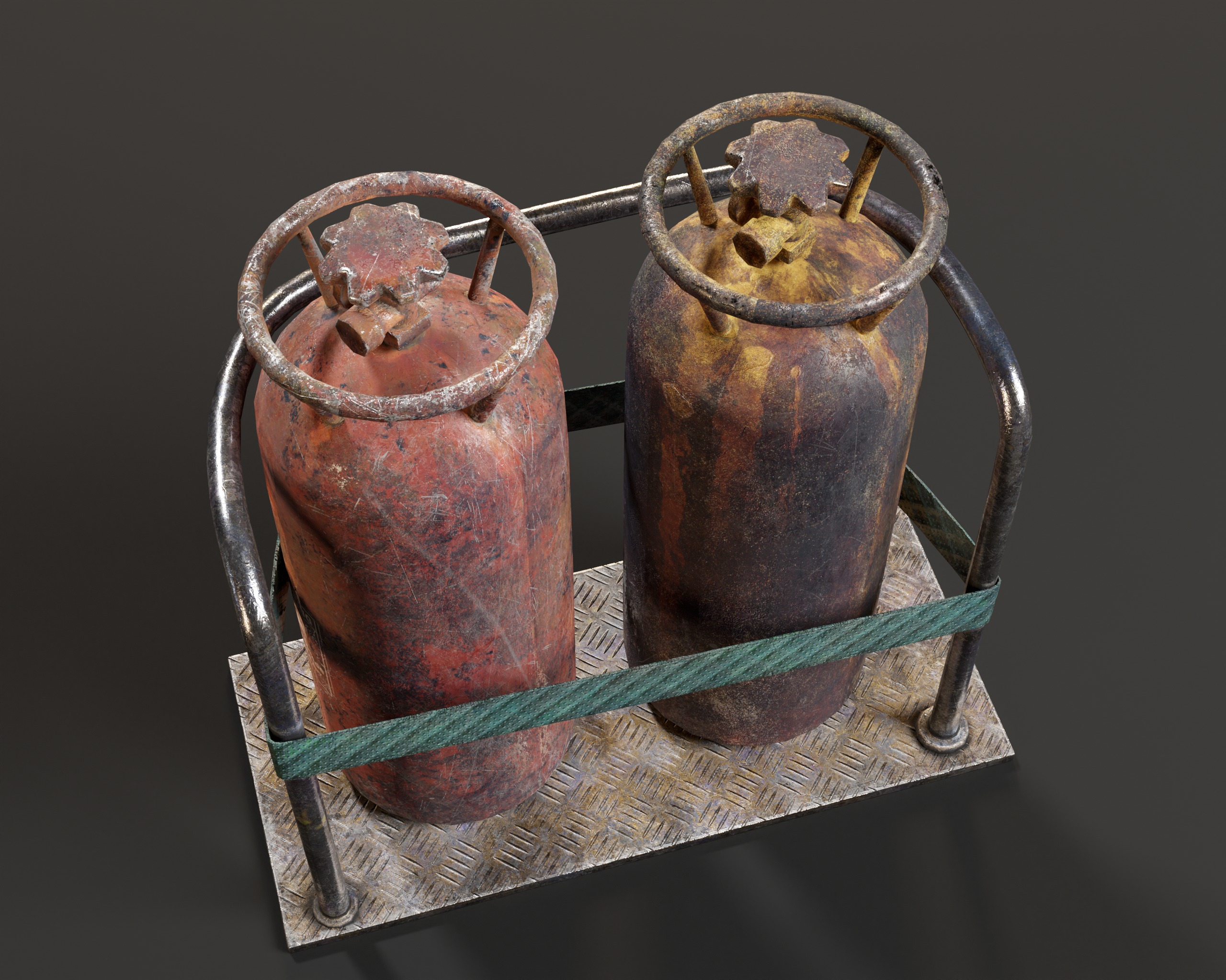 Sci-Fi C02 Canisters Low-poly 3D model_12