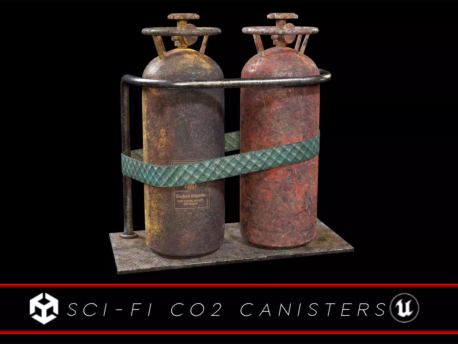Sci-Fi C02 Canisters Low-poly 3D model_0