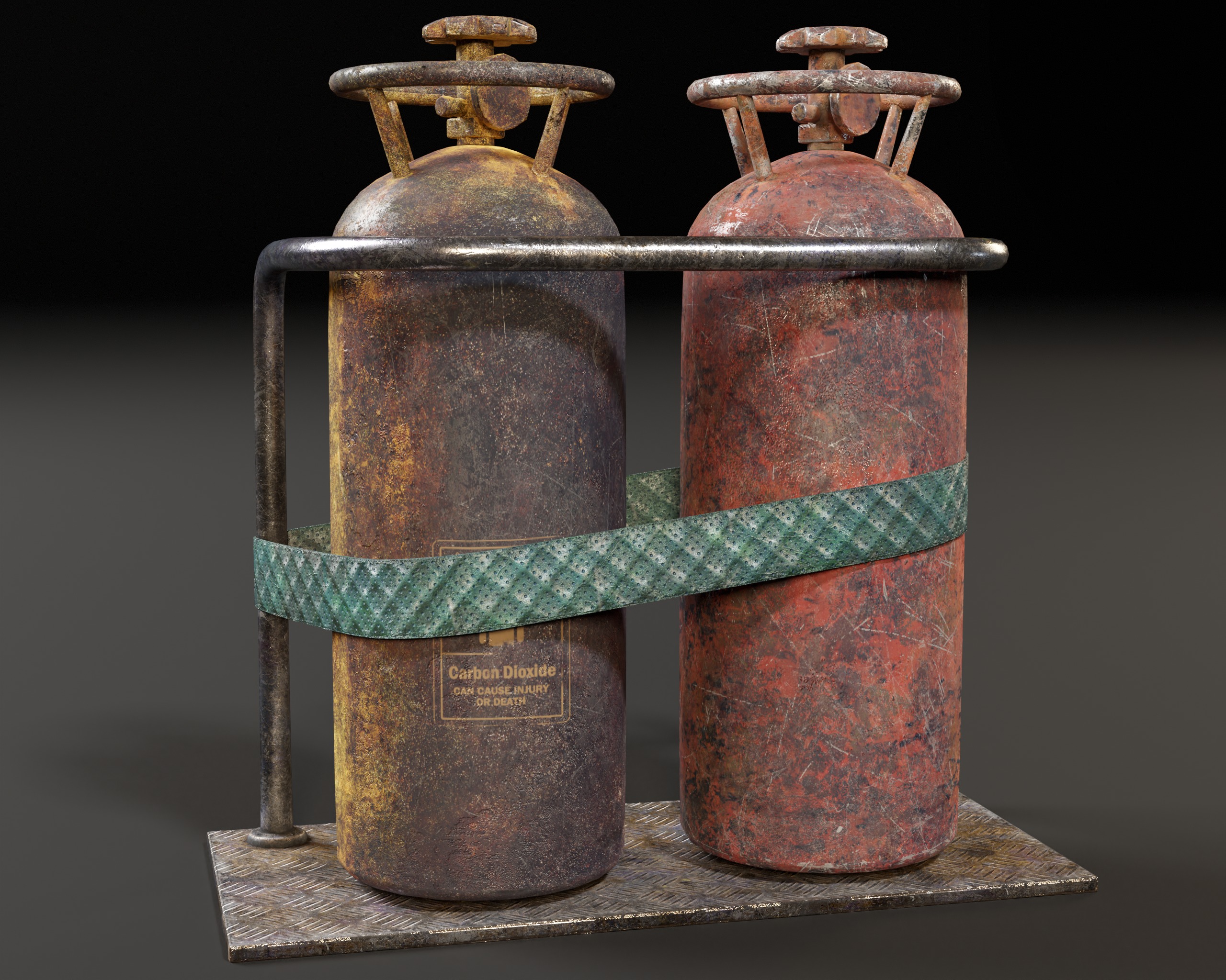 Sci-Fi C02 Canisters Low-poly 3D model_2