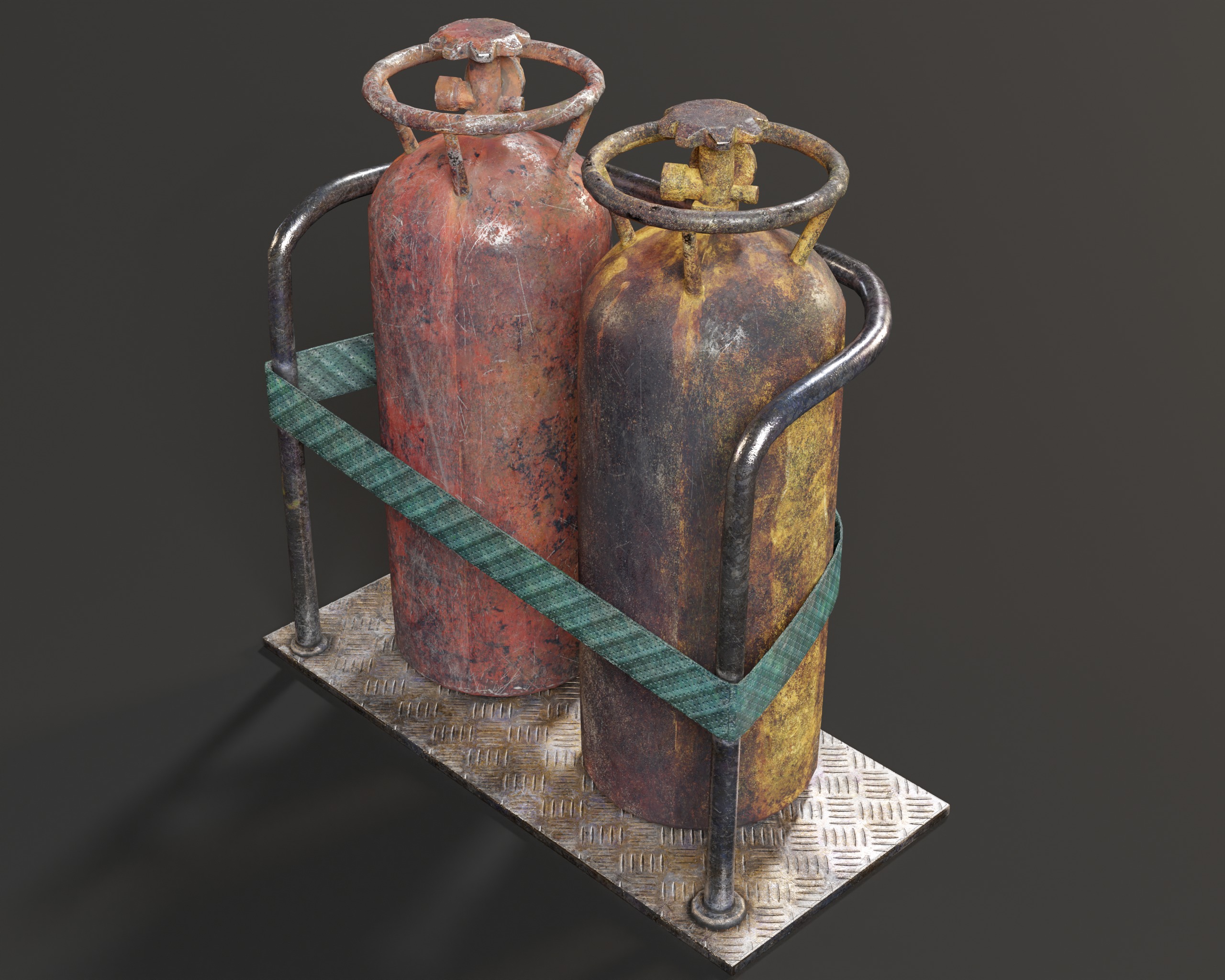 Sci-Fi C02 Canisters Low-poly 3D model_8