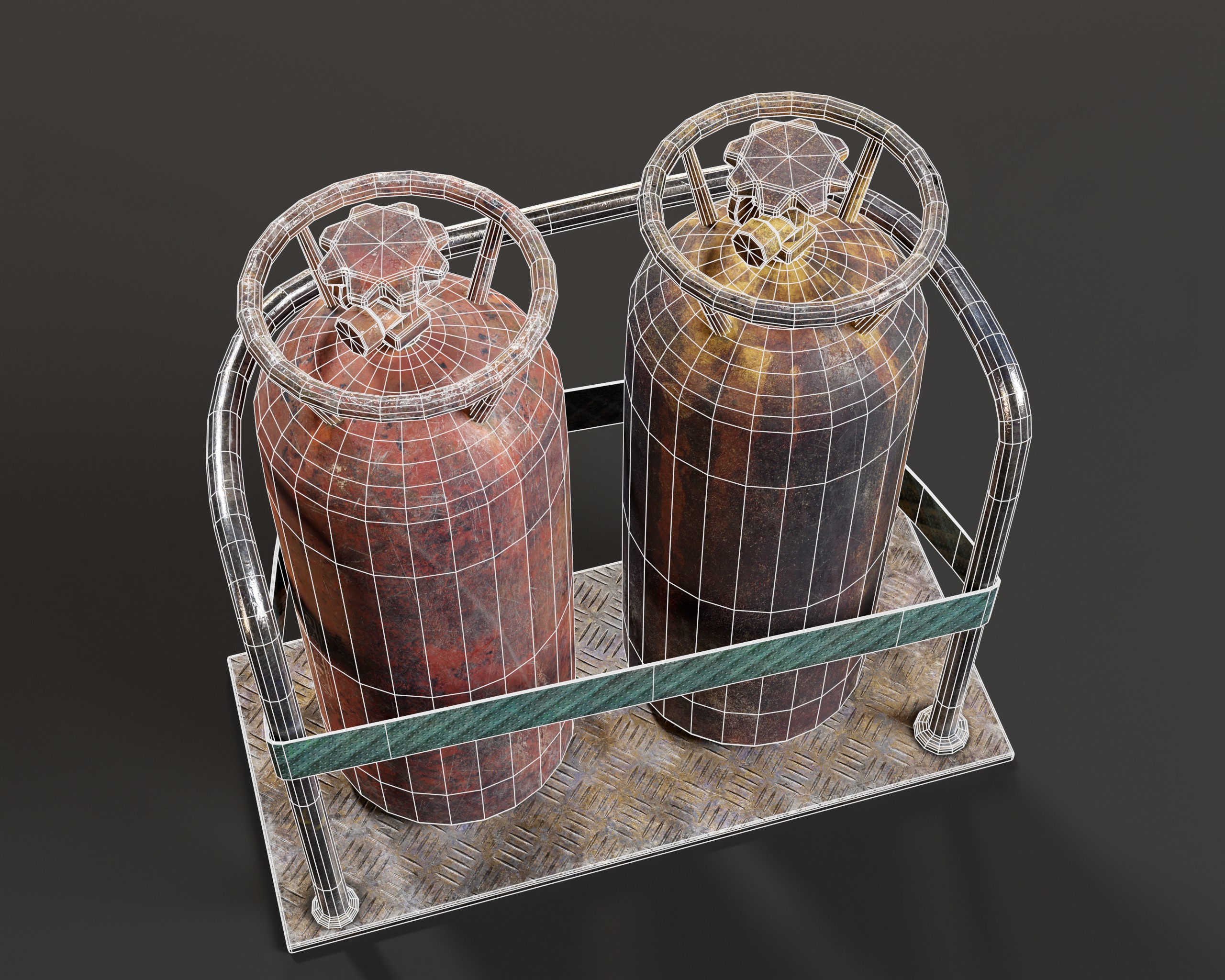 Sci-Fi C02 Canisters Low-poly 3D model_13