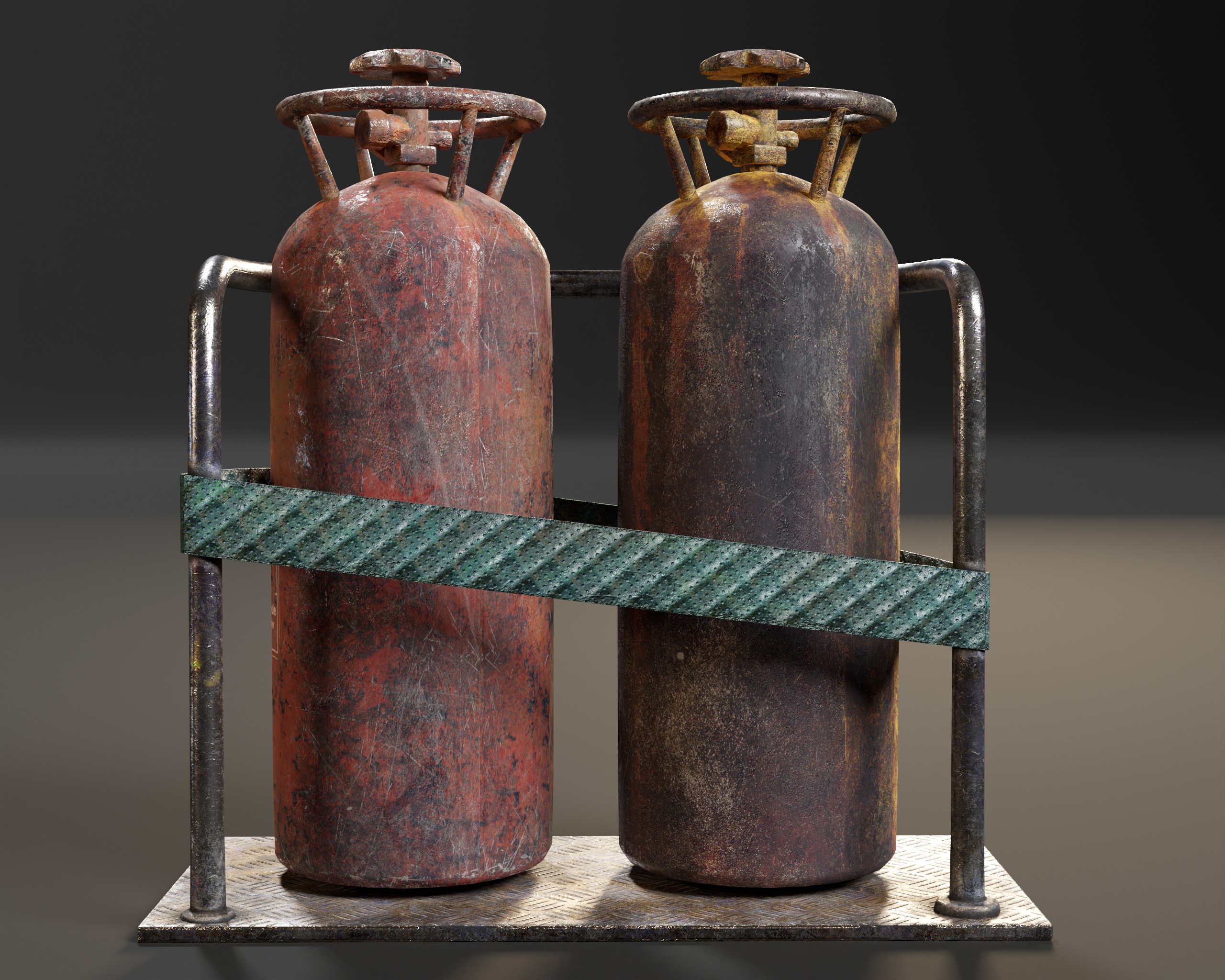 Sci-Fi C02 Canisters Low-poly 3D model_10