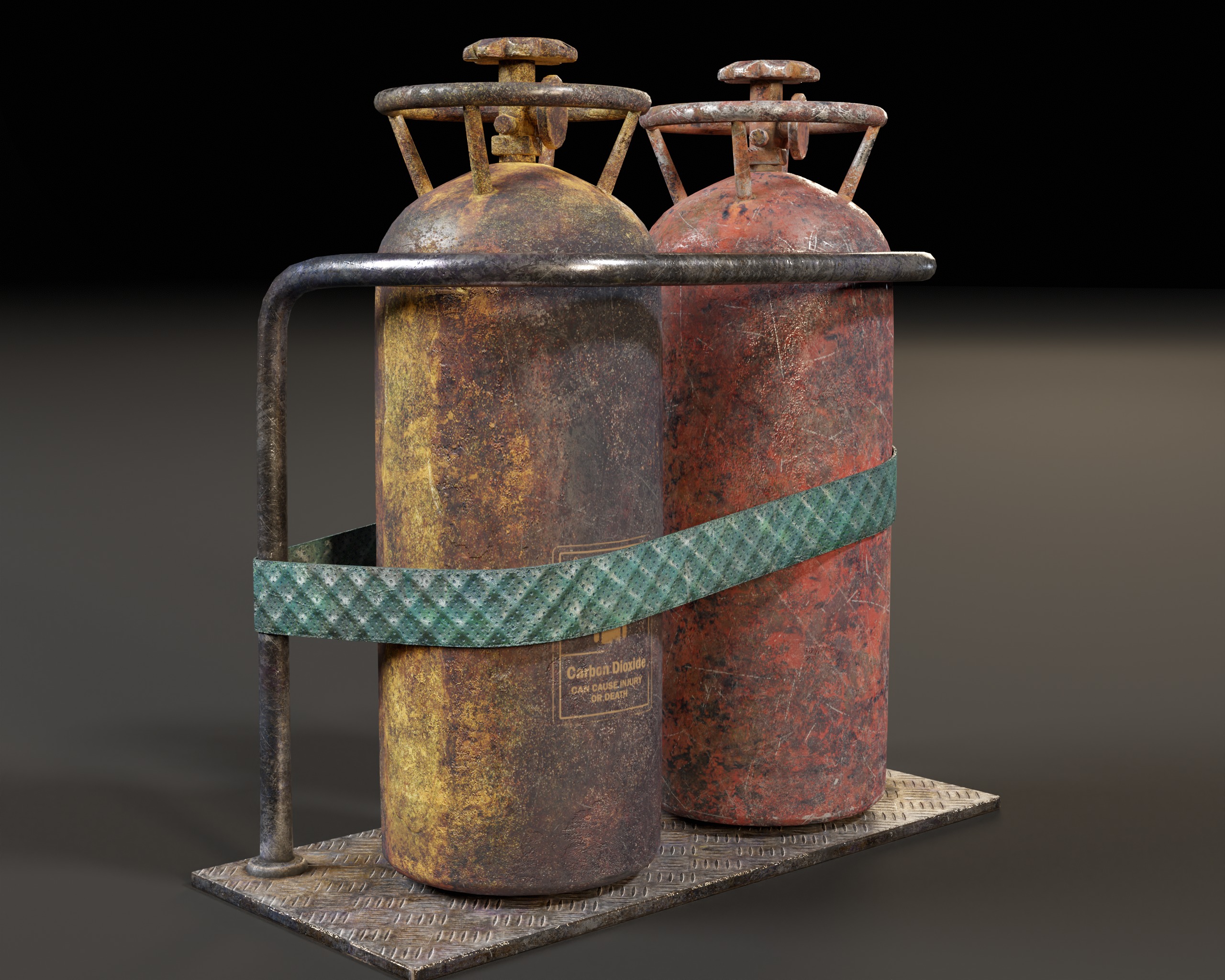 Sci-Fi C02 Canisters Low-poly 3D model_4