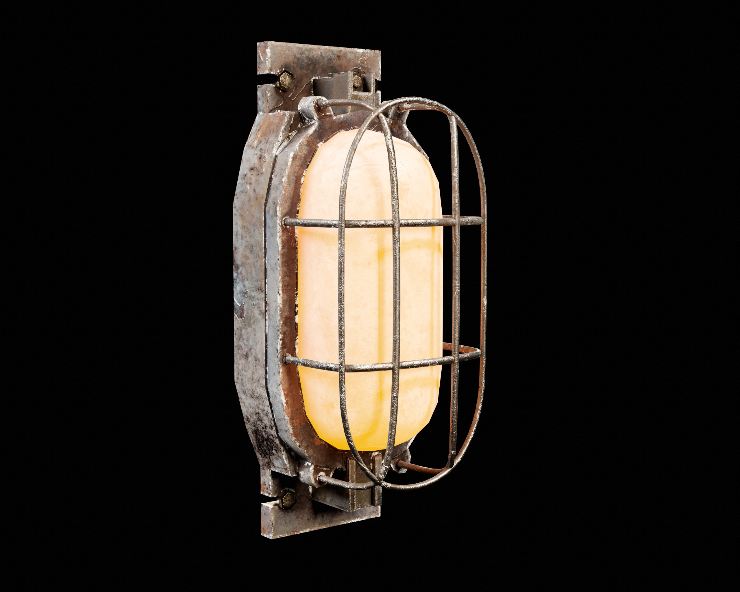 Sci-Fi Light Fixture Set 1 Low-poly 3D model_6