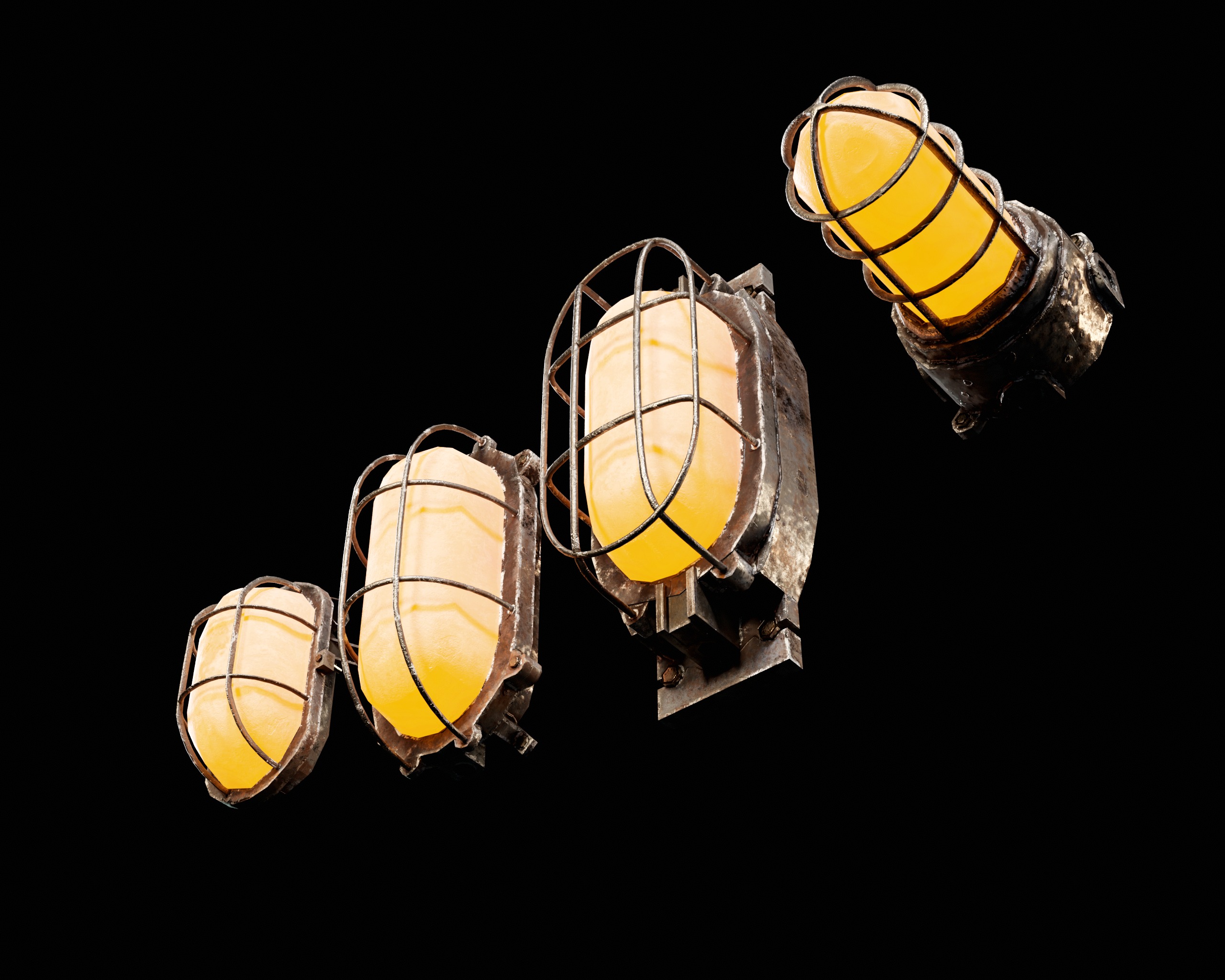 Sci-Fi Light Fixture Set 1 Low-poly 3D model_18