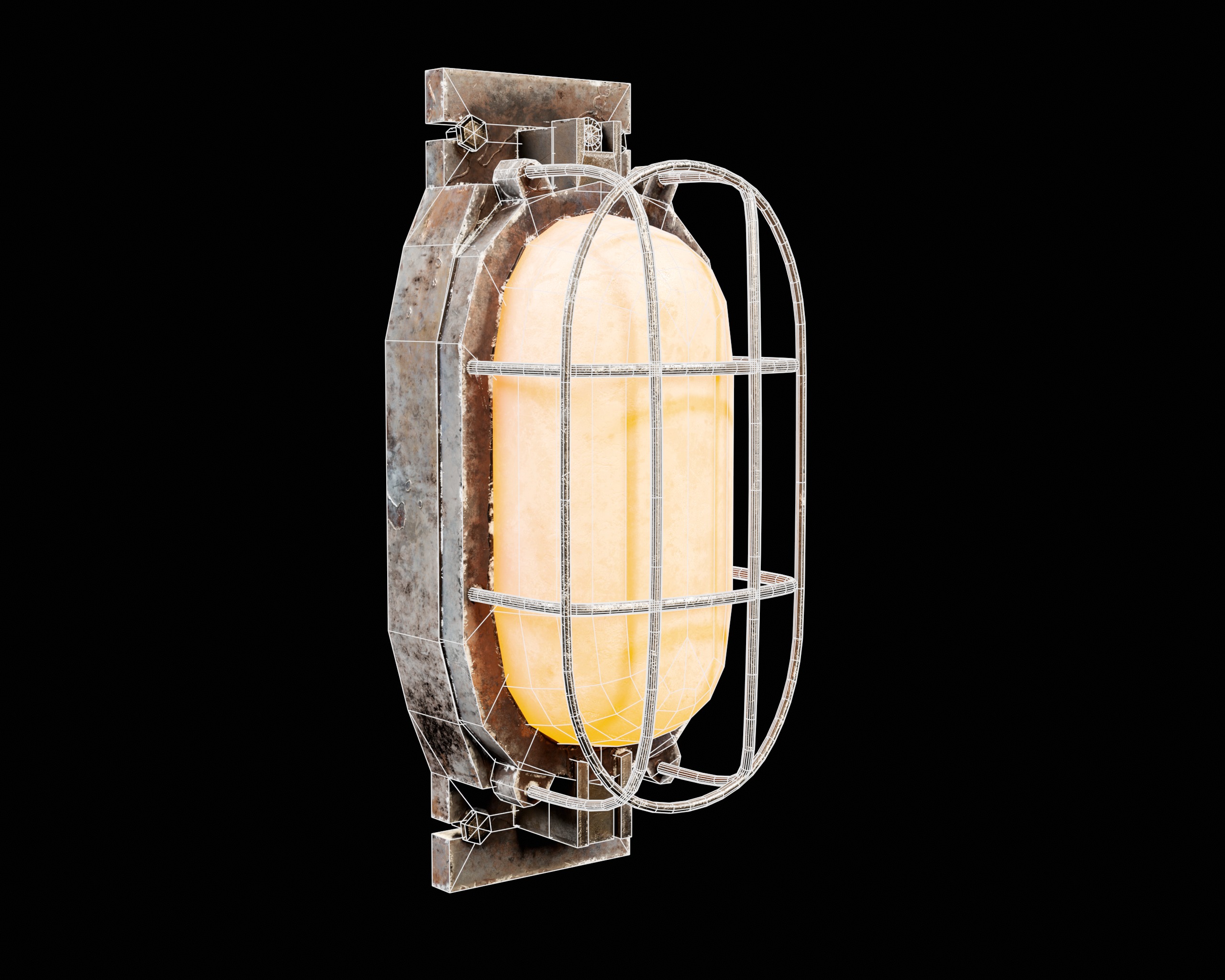 Sci-Fi Light Fixture Set 1 Low-poly 3D model_7