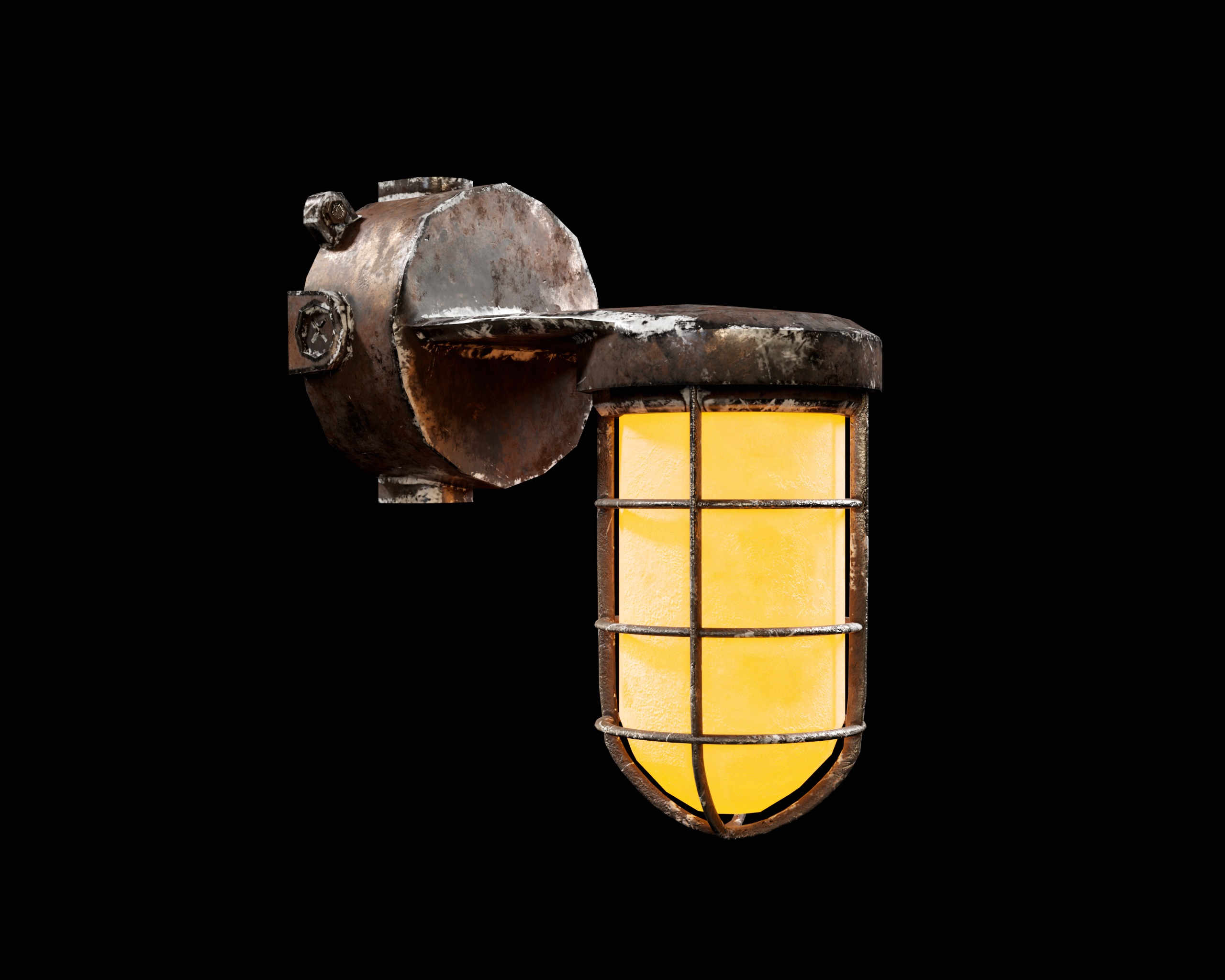 Sci-Fi Light Fixture Set 2 Low-poly 3D model_16