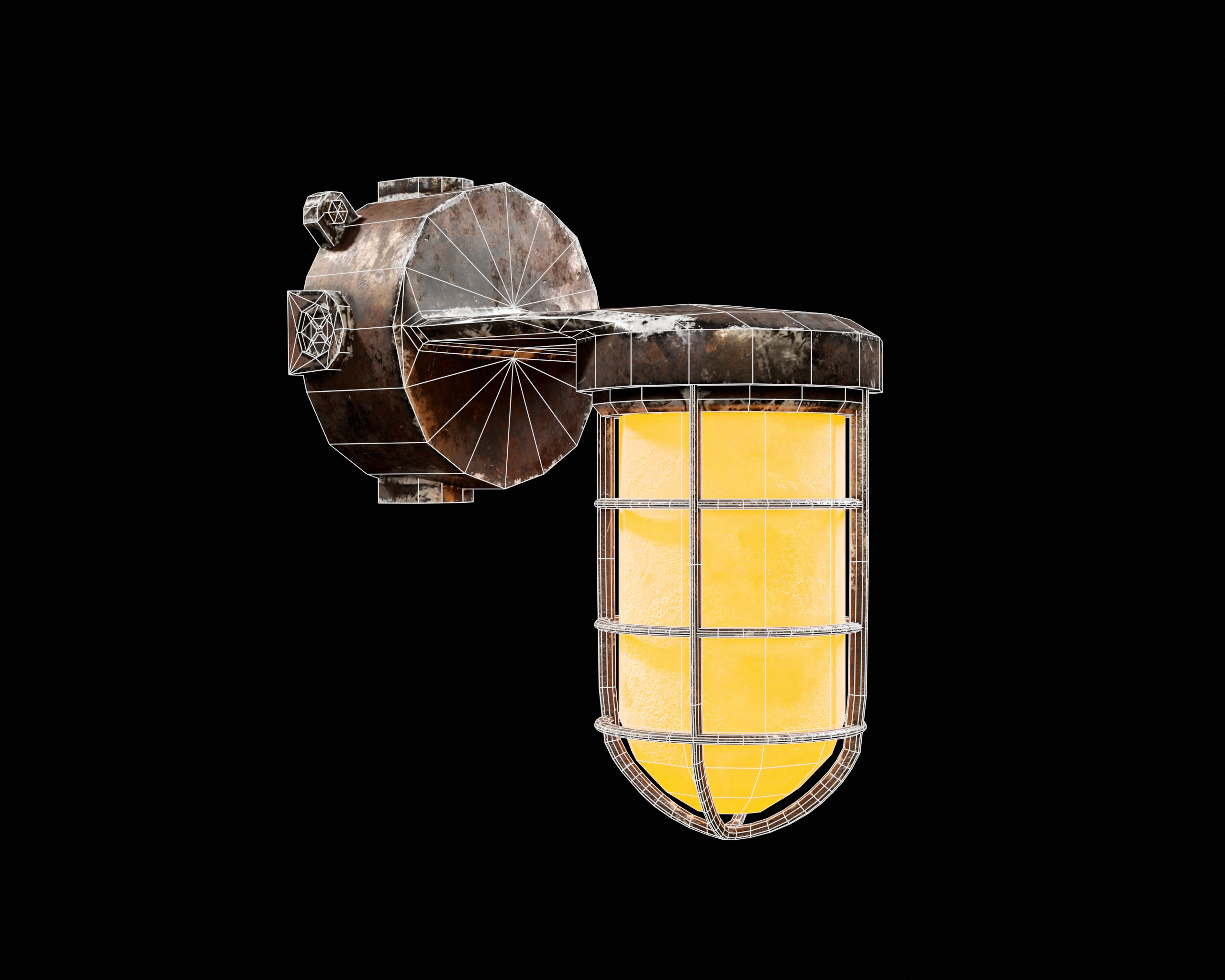 Sci-Fi Light Fixture Set 2 Low-poly 3D model_17