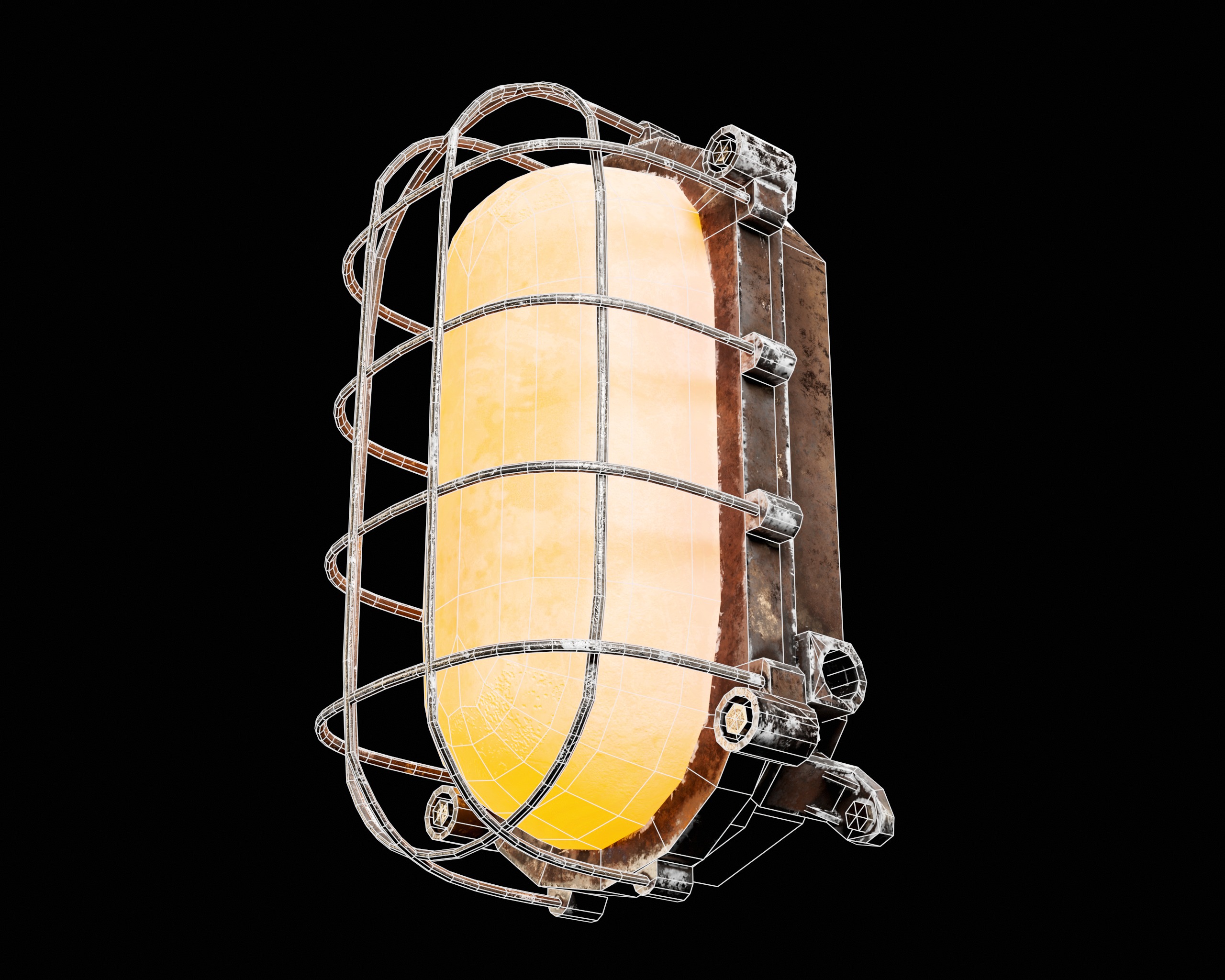 Sci-Fi Light Fixture Set 2 Low-poly 3D model_7