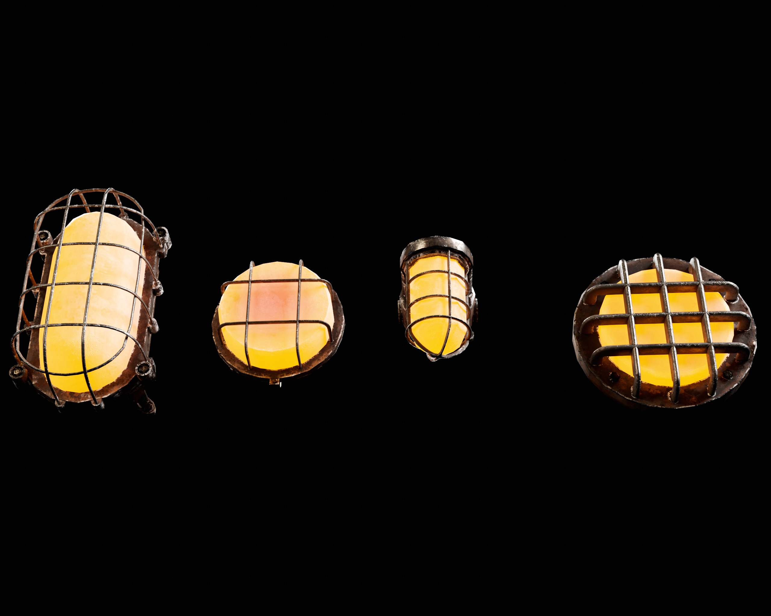 Sci-Fi Light Fixture Set 2 Low-poly 3D model_18
