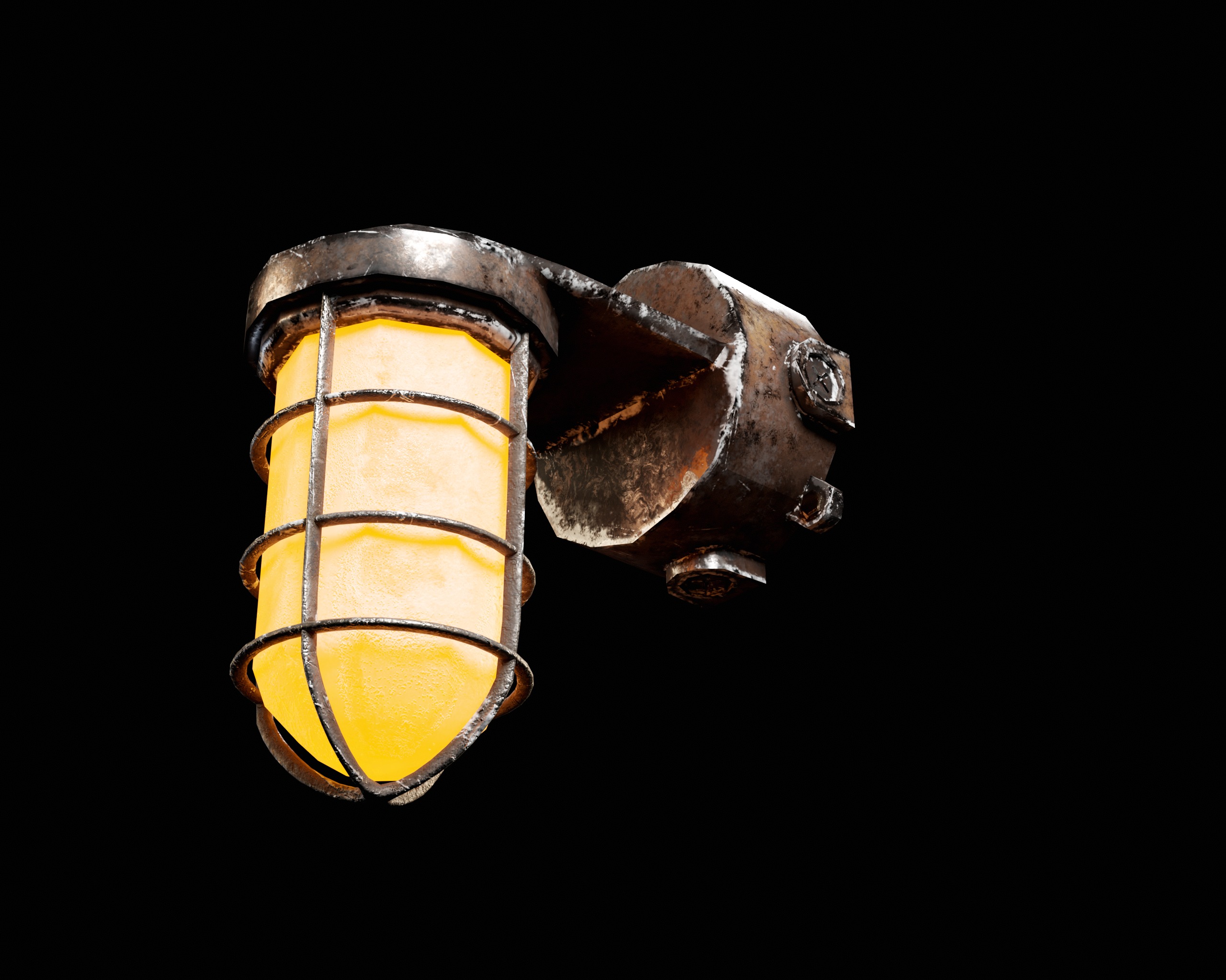 Sci-Fi Light Fixture Set 2 Low-poly 3D model_14