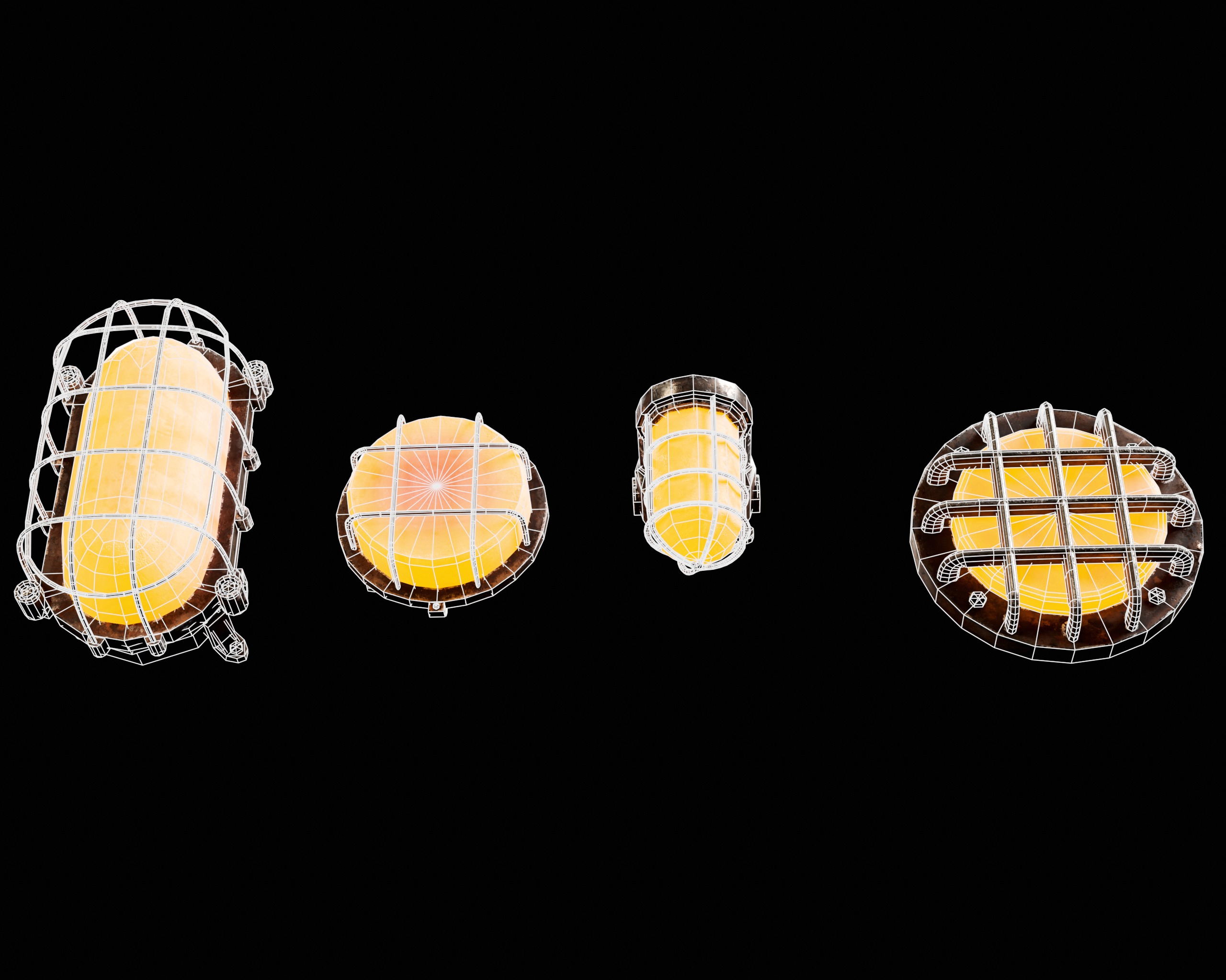 Sci-Fi Light Fixture Set 2 Low-poly 3D model_19